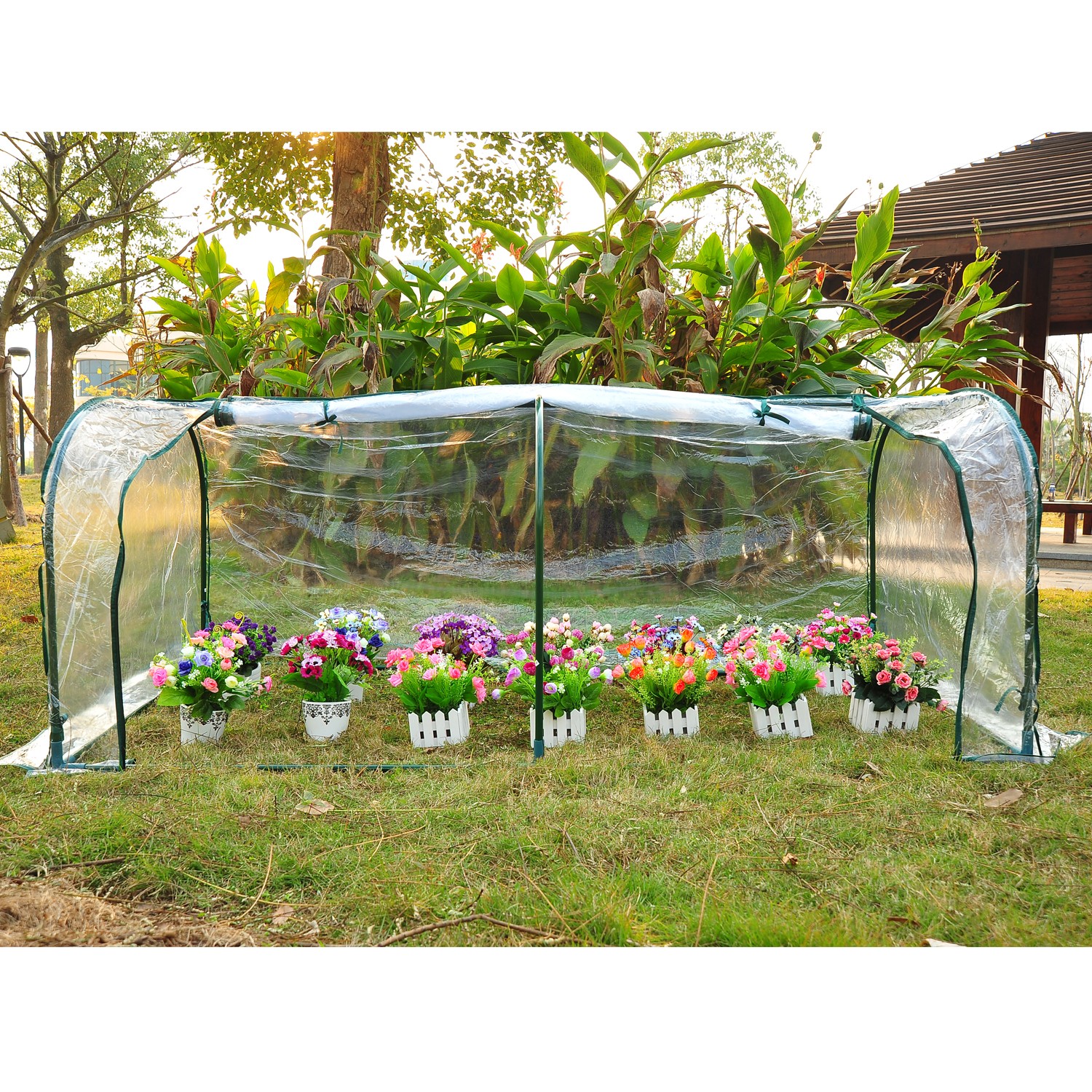 Outsunny 78.7x39.4x31.5IN Tunnel Greenhouse Transparent