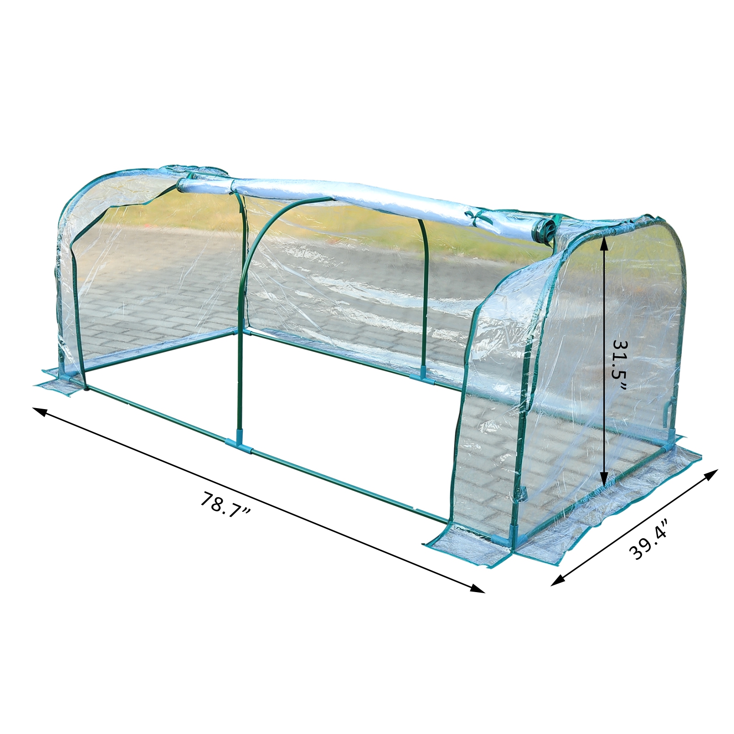 Outsunny 78.7x39.4x31.5IN Tunnel Greenhouse Transparent