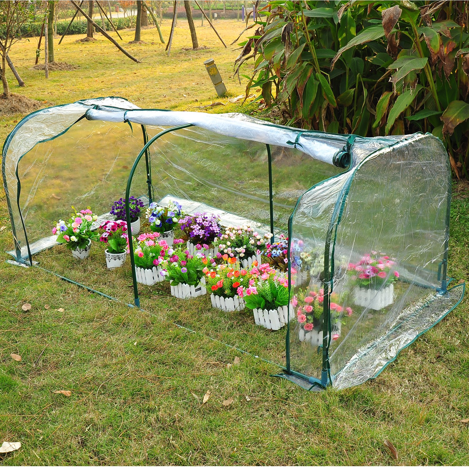 Outsunny 78.7x39.4x31.5IN Tunnel Greenhouse Transparent