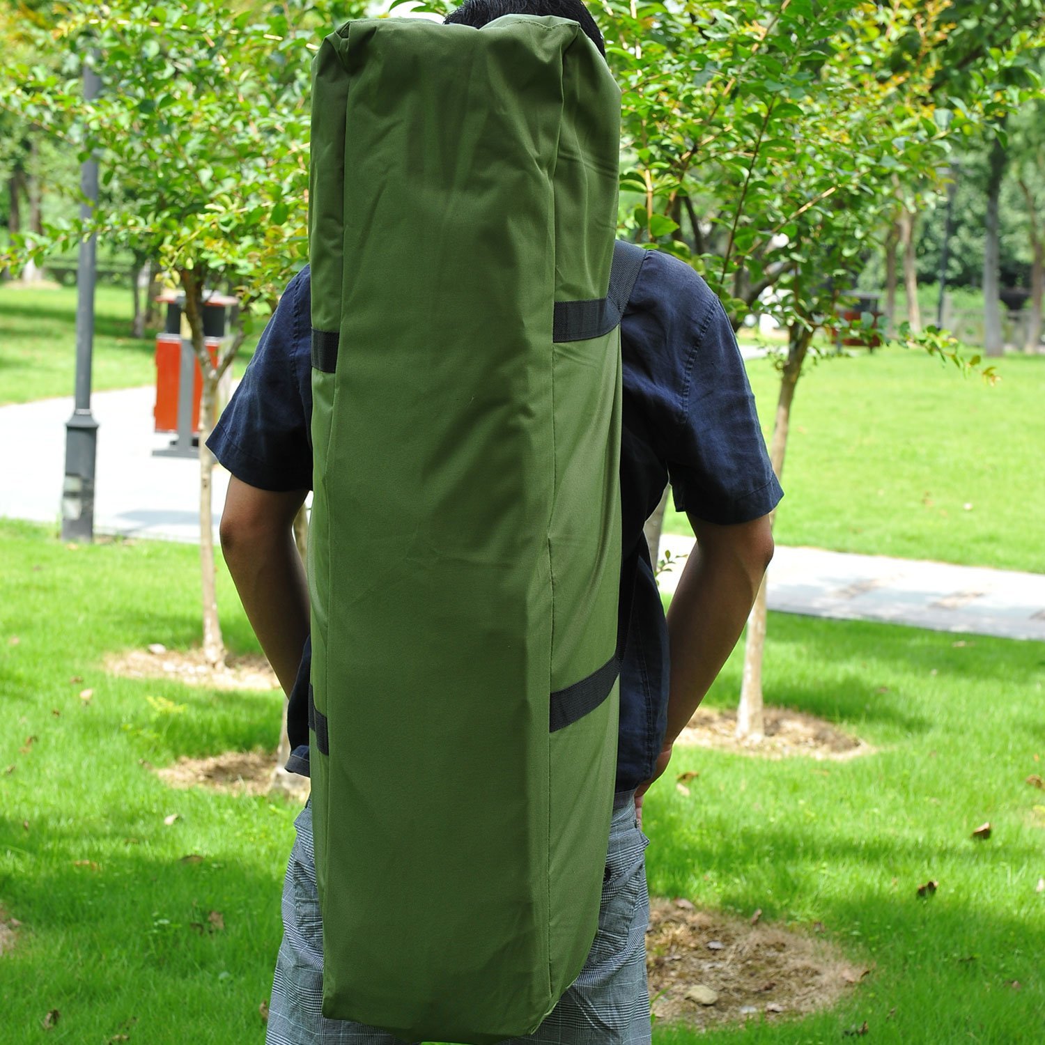 Outsunny Camping Bed Set Green with Sleeping Bag Air Mattress Pillow