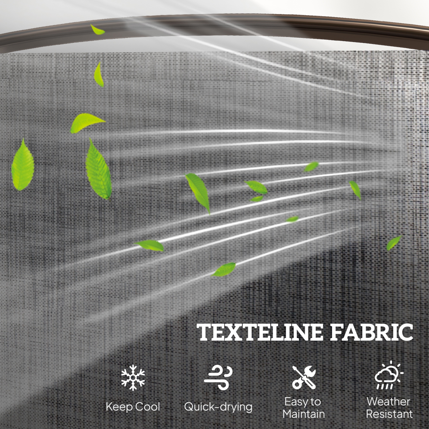 Outsunny Outdoor Glider Bench with Table, Patio Loveseat for 2 Persons, Garden Glider Rocking Chair with Breathable Mesh Fabric, Grey