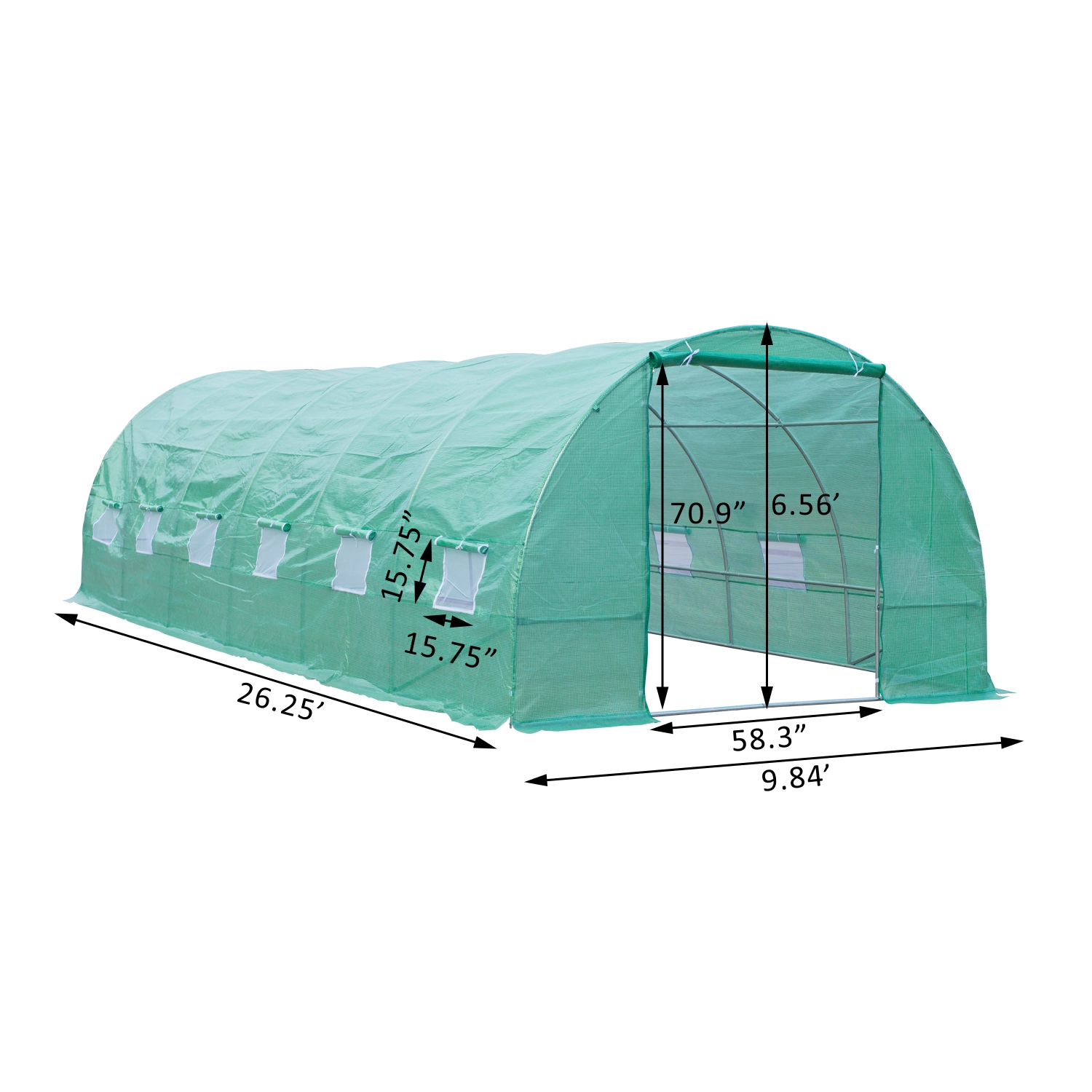 Serre-tunnel de 26,2 x 10 x 6,6 pi d’Outsunny