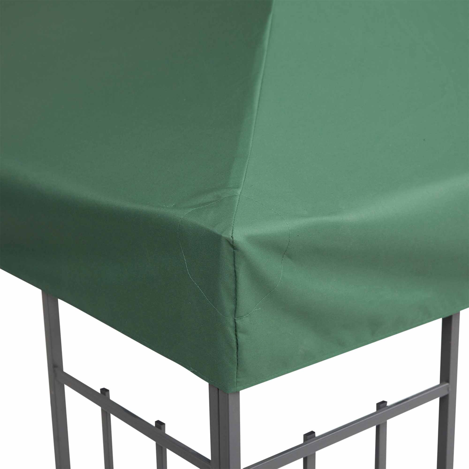 Outsunny 9.84' x 9.84' Square 2-Tier Gazebo Canopy Replacement Top Cover Outdoor Garden Sun Shade, Green