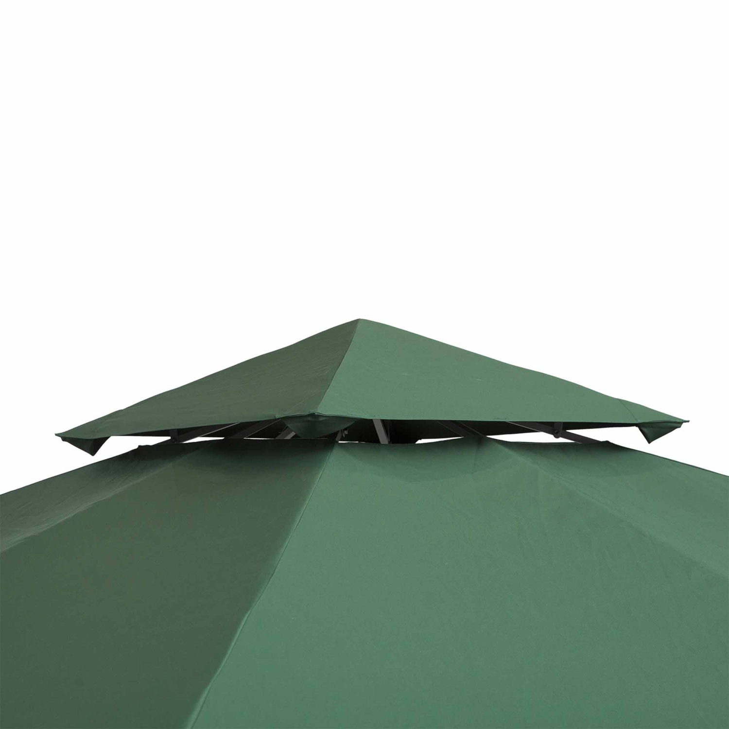 Outsunny 9.84' x 9.84' Square 2-Tier Gazebo Canopy Replacement Top Cover Outdoor Garden Sun Shade, Green