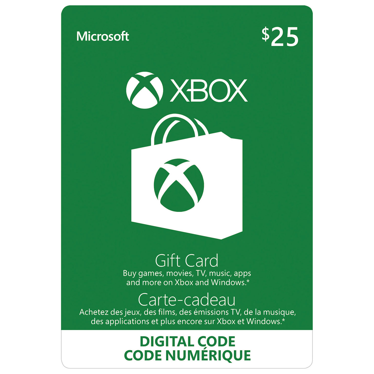 Xbox Live $25 Gift Card - Digital Download