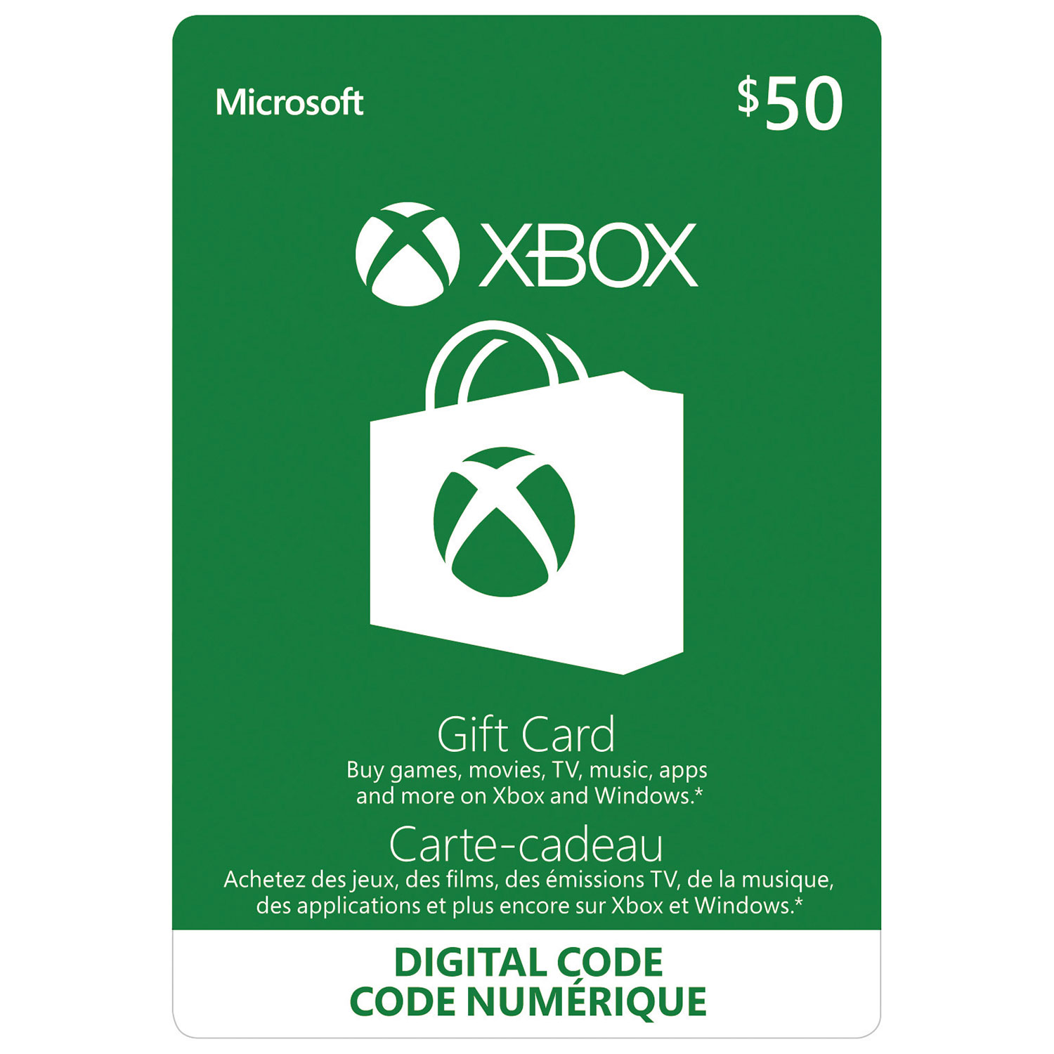 Xbox Live $50 Gift Card - Digital Download