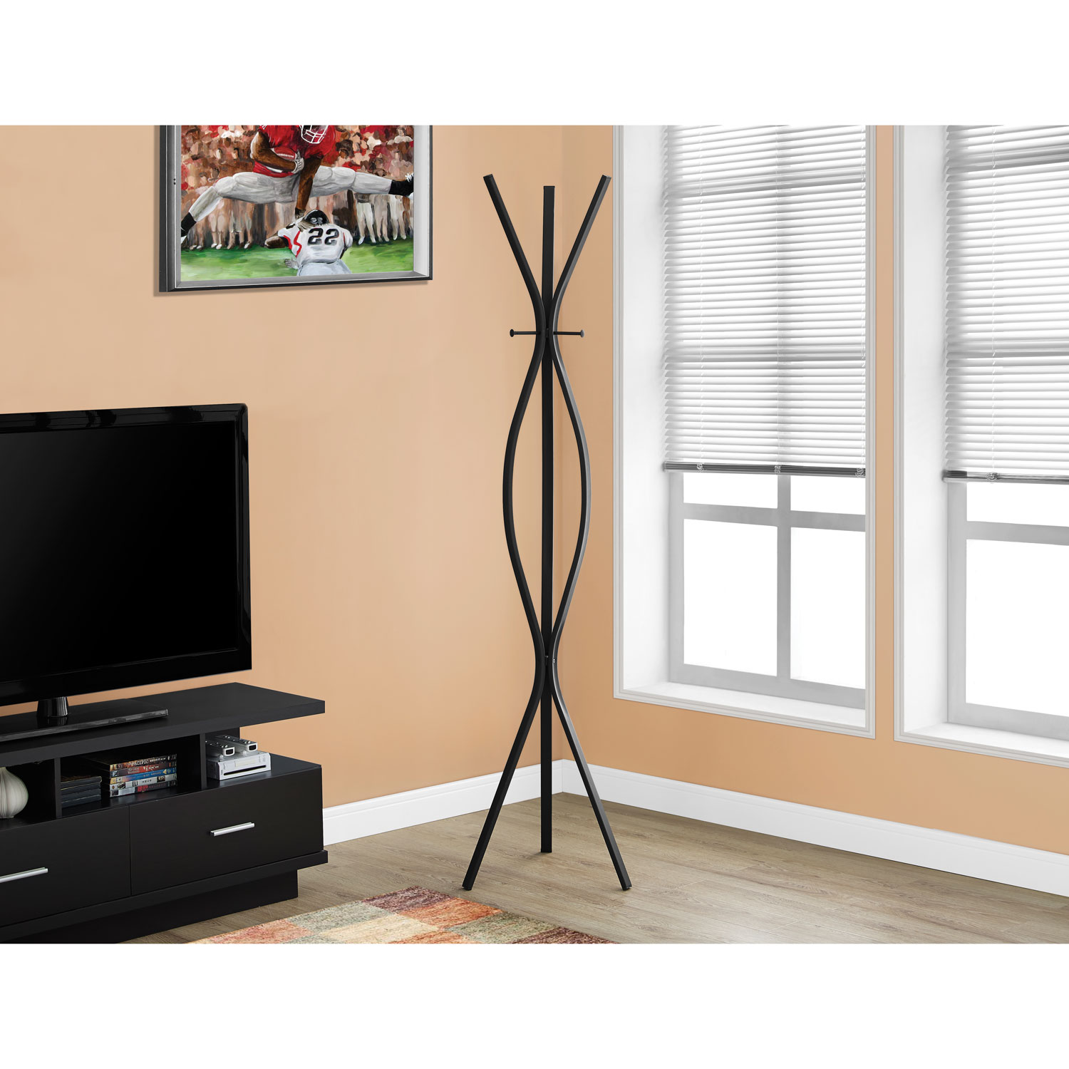 Monarch Metal Coat Rack - Black