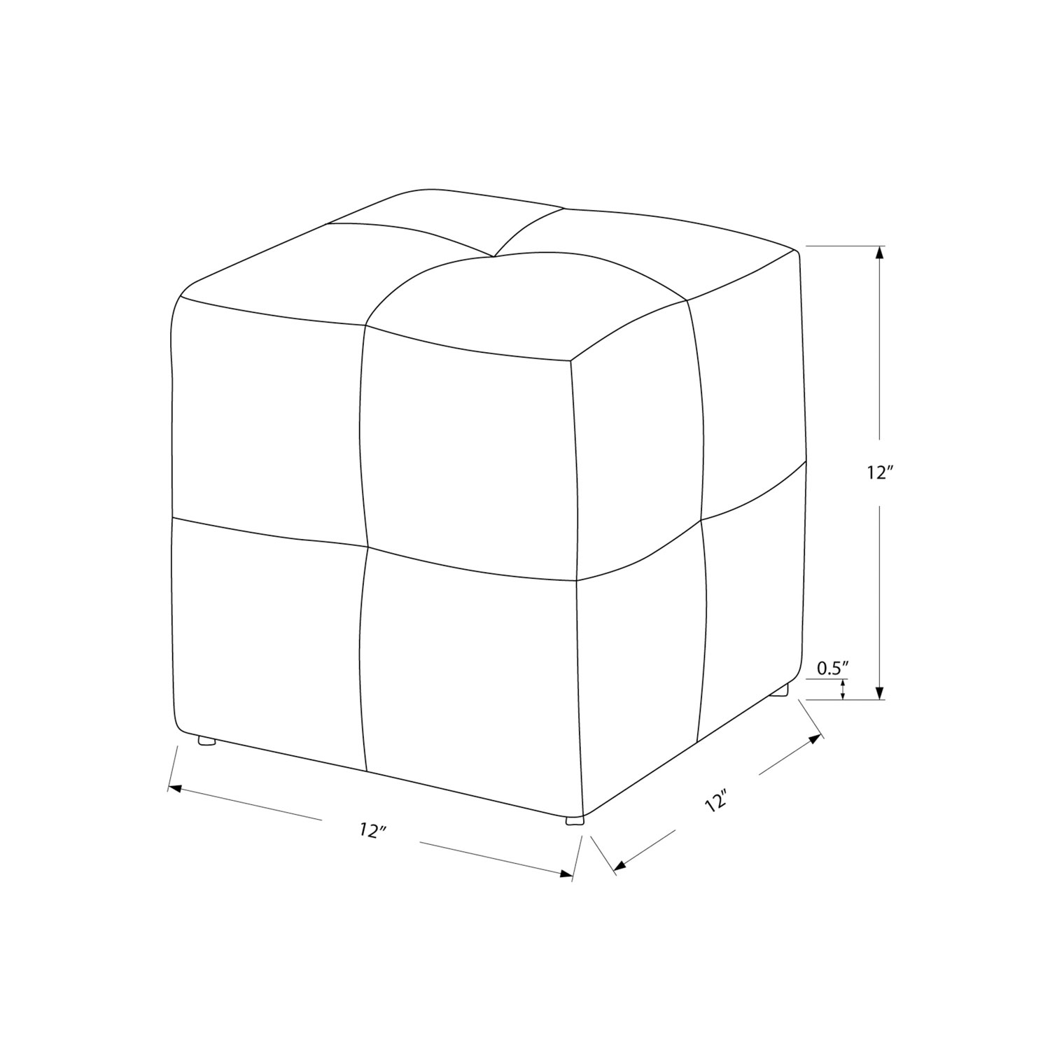 Pouf repose-pieds en tissu - Rétro