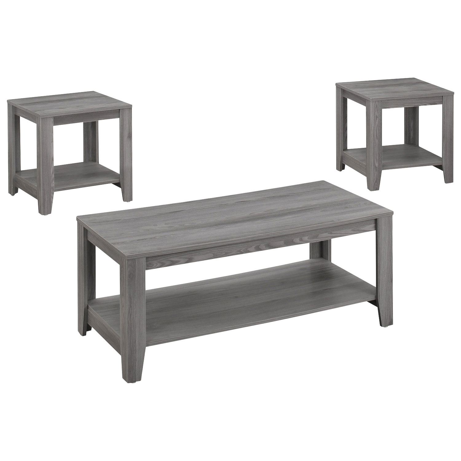 Ensemble de 3 tables de style contemporain - Gris