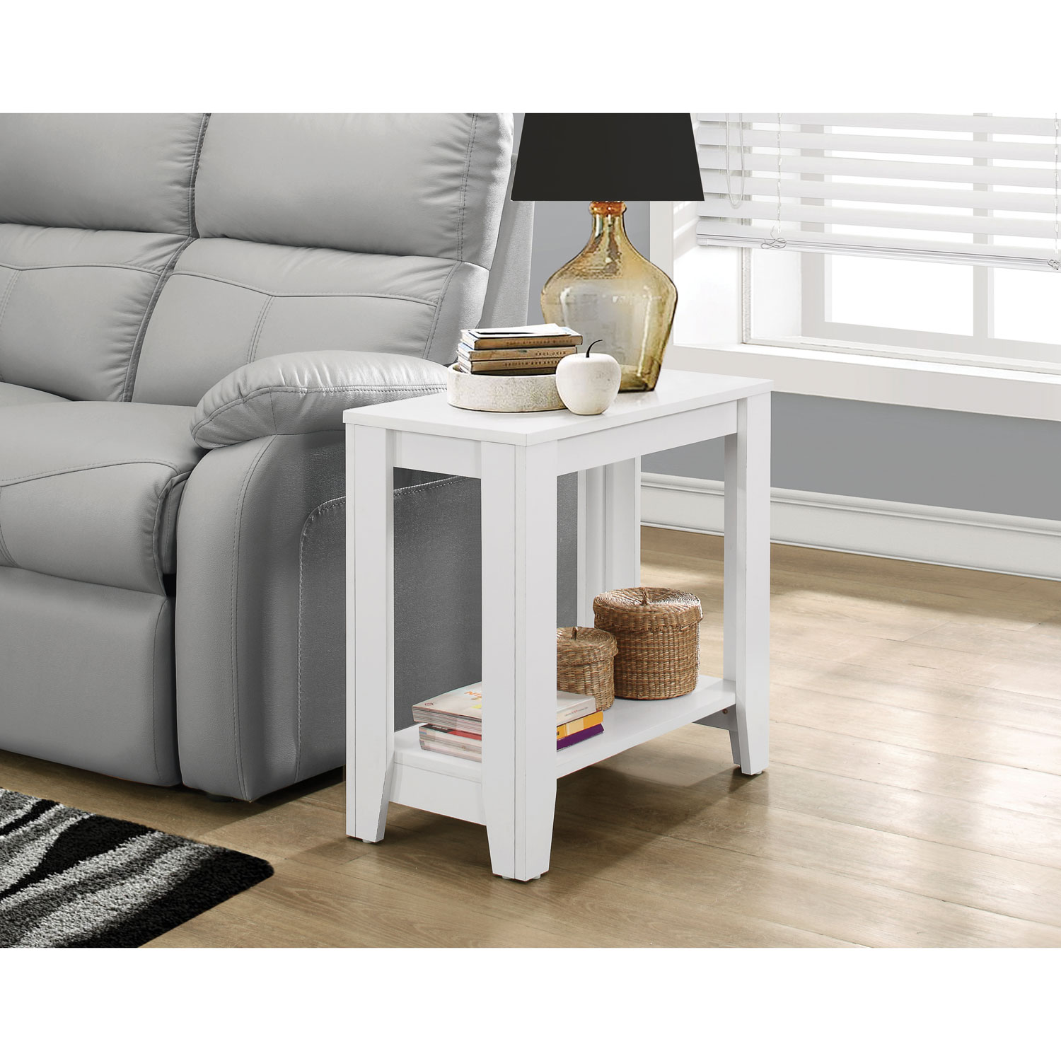 Table d'appoint rectangulaire contemporaine - Blanc