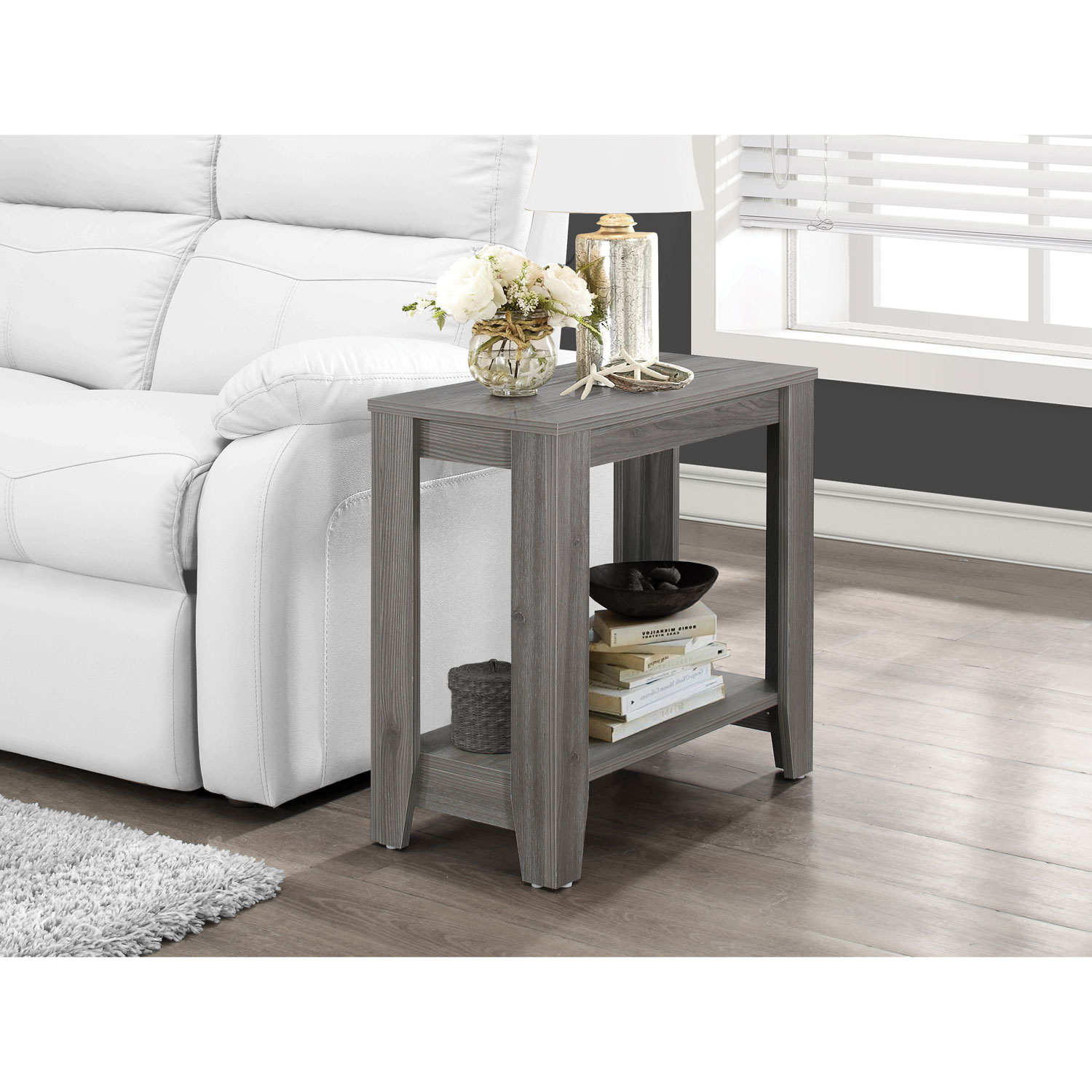 Contemporary Rectangular Accent Table - Grey