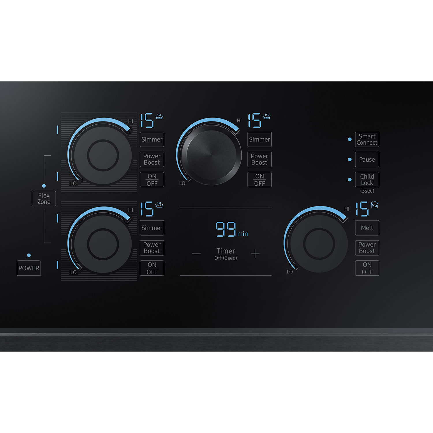Samsung 30" 3-Element Induction Cooktop - Black Stainless Steel