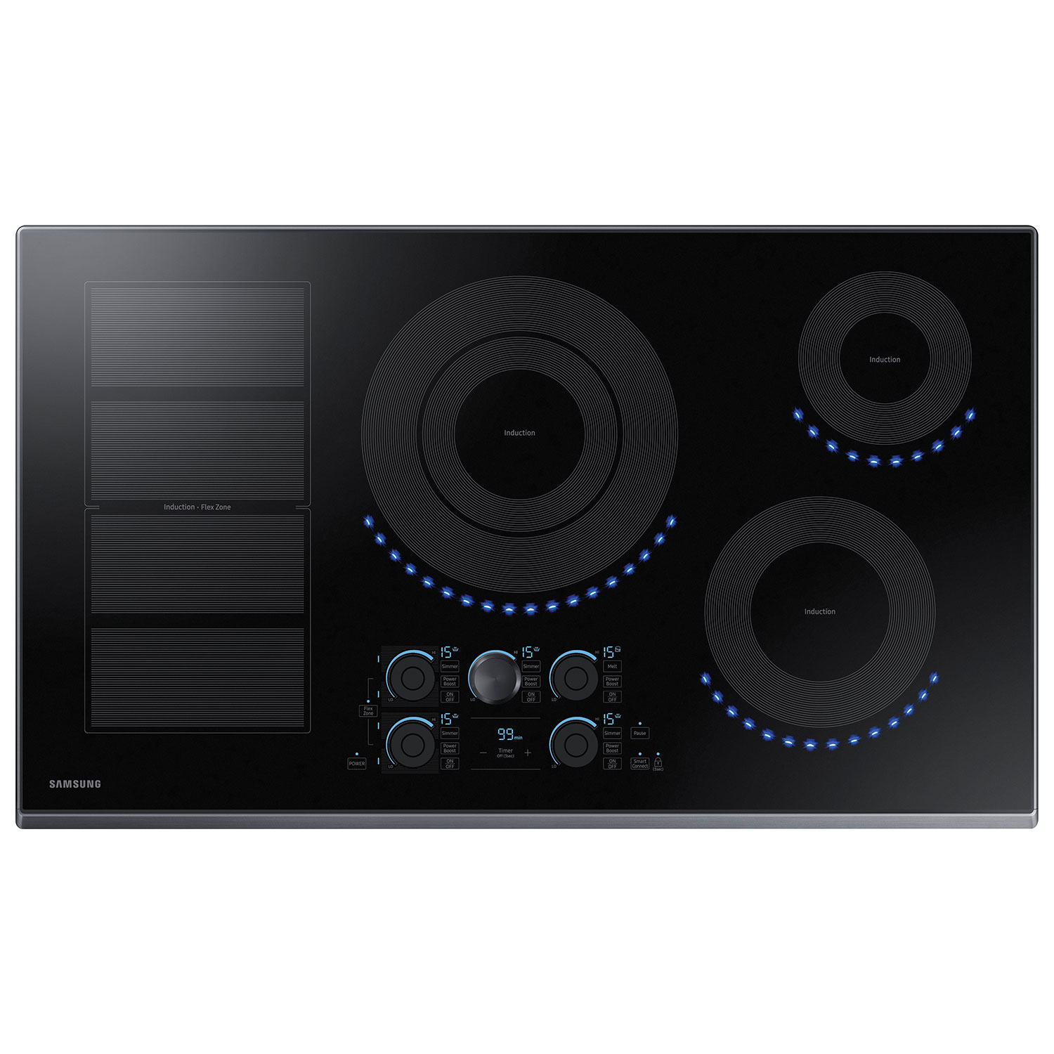 Samsung 36" 4-Element Induction Cooktop (NZ36K7880UG/AA) - Black Stainless Steel