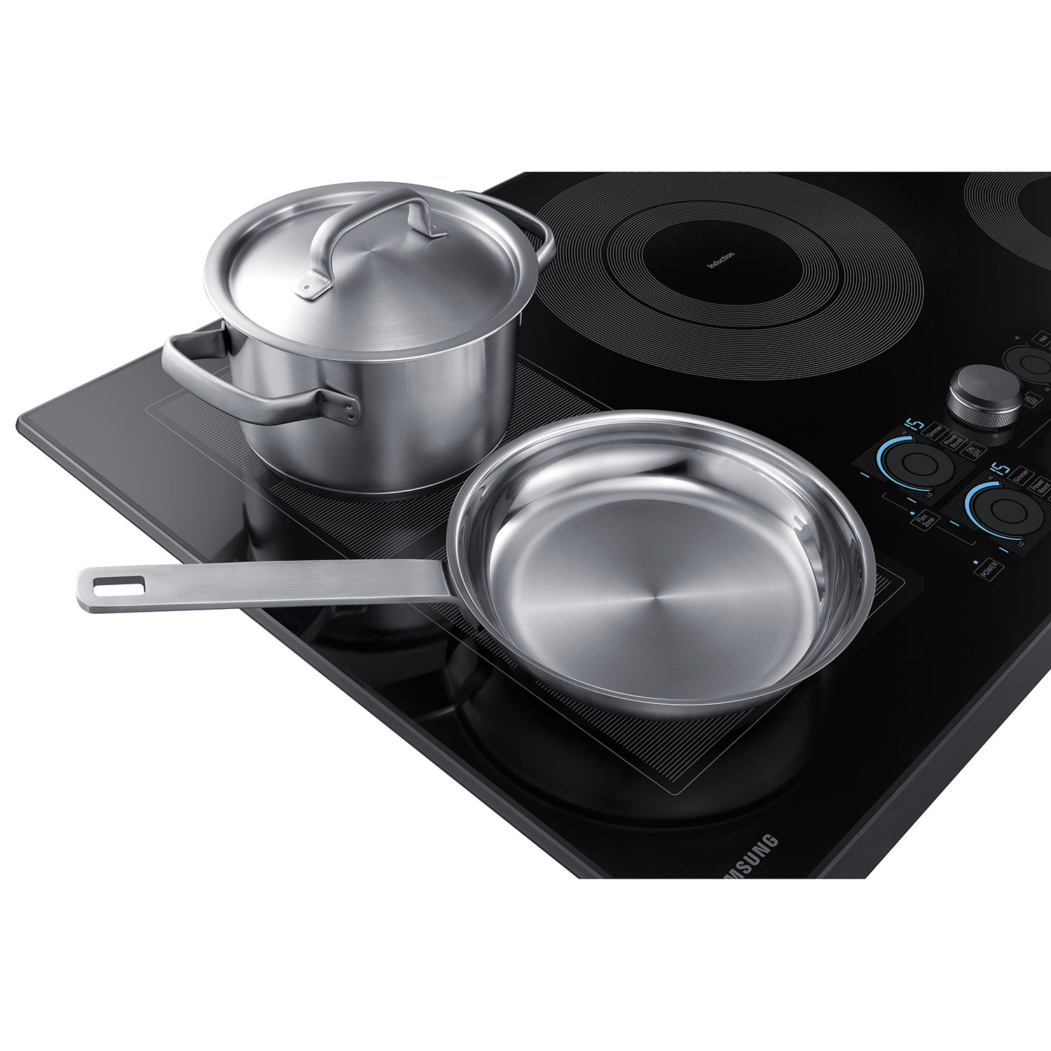 Surface cuisson induction électrique lisse 4 brûleurs 36 po de Samsung - Inox noir