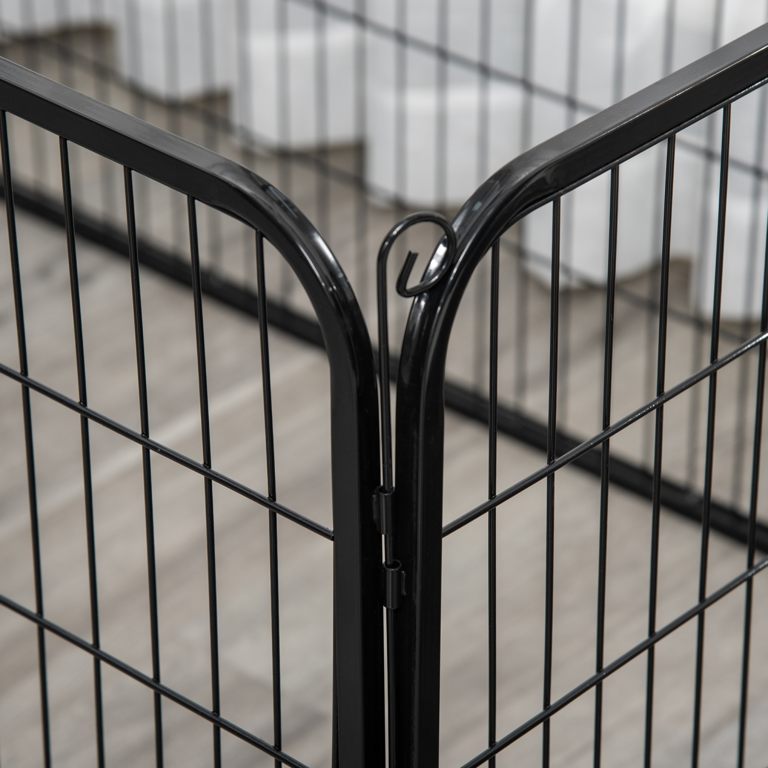 Parc pour chiens PawHut, stylo de jeu robuste en métal pour chiot, clôtures d'exercice pour l'extérieur et l'intérieur avec porte pour chiens