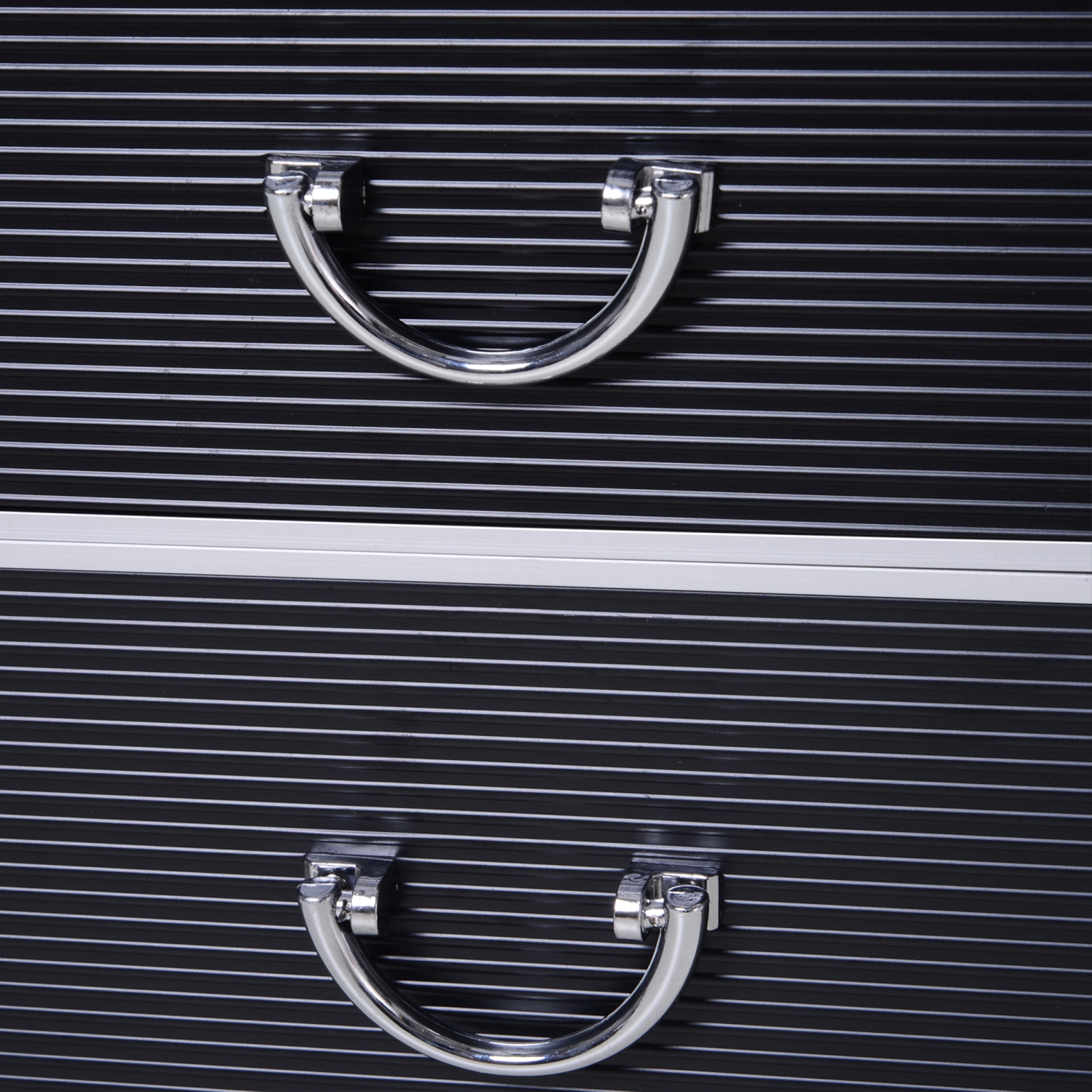 HOMCOM Rolling Makeup Train Case, Large Storage Cosmetic Trolley, Lockable Traveling Cart Trunk with Folding Trays, Swivel Wheels and Keys, Black