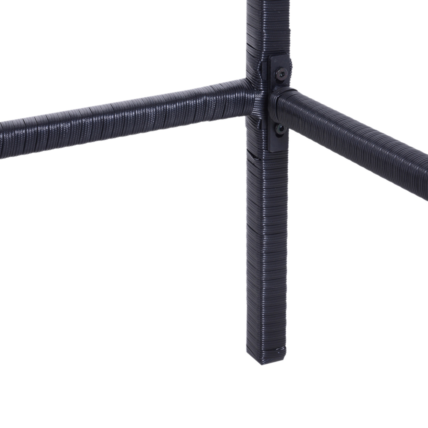 Outsunny 3 Pieces Wicker Patio Bar Set, PE Rattan Outdoor Bar Set with Glass Top High Table, 2 High Backrest Chairs with Footstool for Backyard,