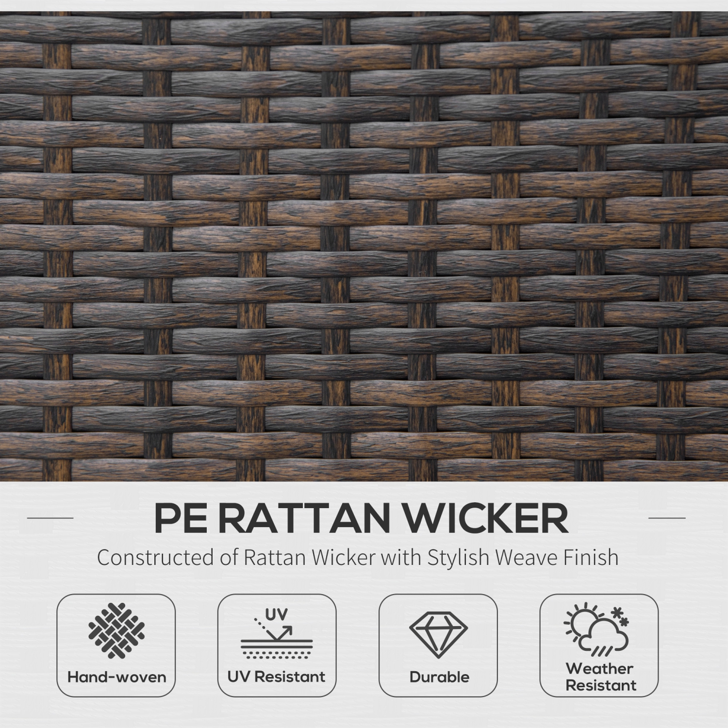 Outsunny 9 Pieces Wicker Patio Furniture Set with Cushion, PE Rattan Outdoor Conversation Set Sectional Sofa Set with 2 Loungers and Tempered Glass