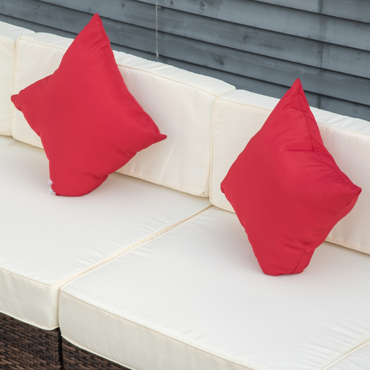 Outsunny 9 Pieces Wicker Patio Furniture Set with Cushion, PE Rattan Outdoor Conversation Set Sectional Sofa Set with 2 Loungers and Tempered Glass