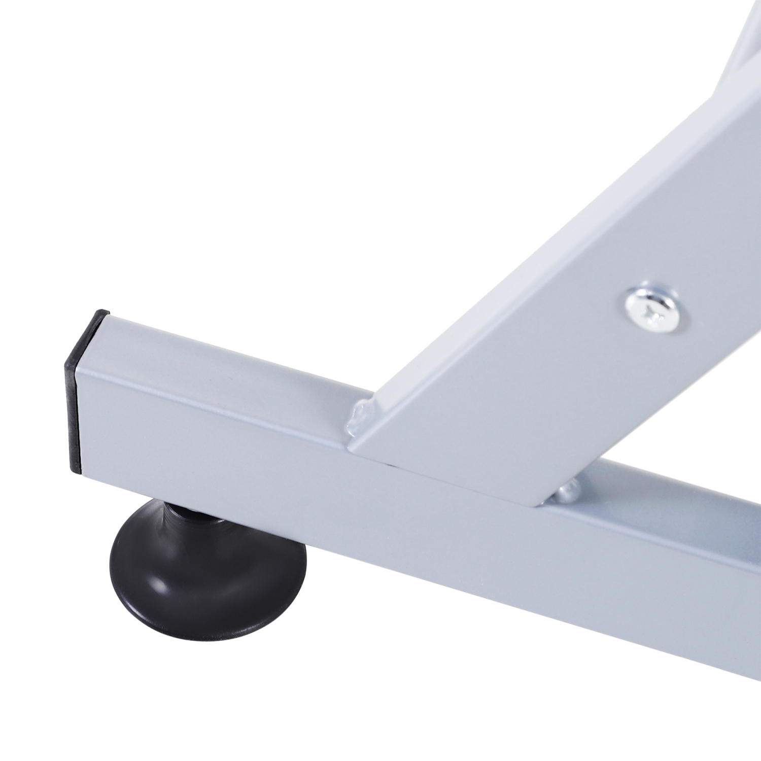 HOMCOM L-Shaped Computer Desk, Corner Table with Keyboard Tray for PC Laptop Desktop, Workstation Stand Home Office Furniture, Black, Silver