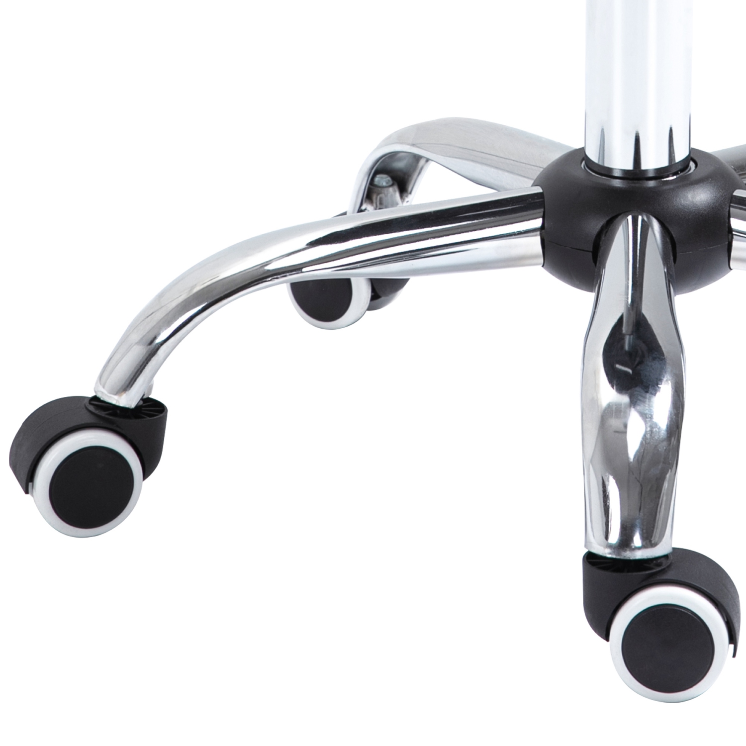 Homcom Tabouret roulant moderne hydraulique salon chaise pivotante massage spa tatouage pub bar tabouret, noir et chrome