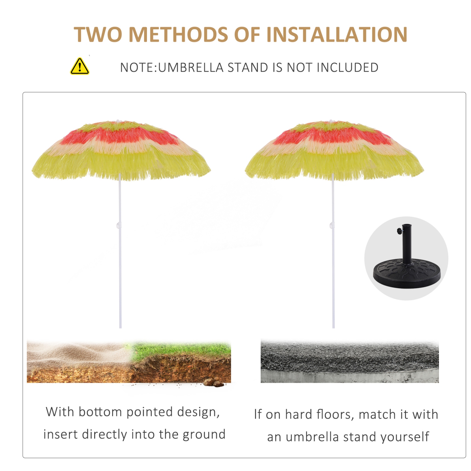 Outsunny 6FT Beach Umbrella Tilt Sunshade Height Adjustable Outdoor Market  Patio Yard Crank Deck Sun Shade, Multi-color