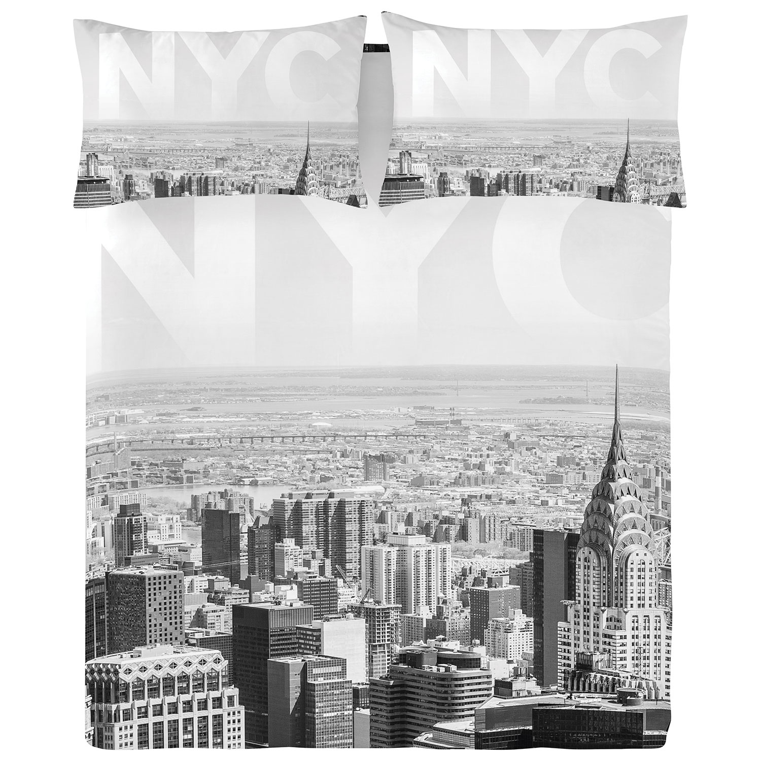 Ensemble de housse de couette en percale de coton NYC de Gouchee Design - Grand - Multicolore