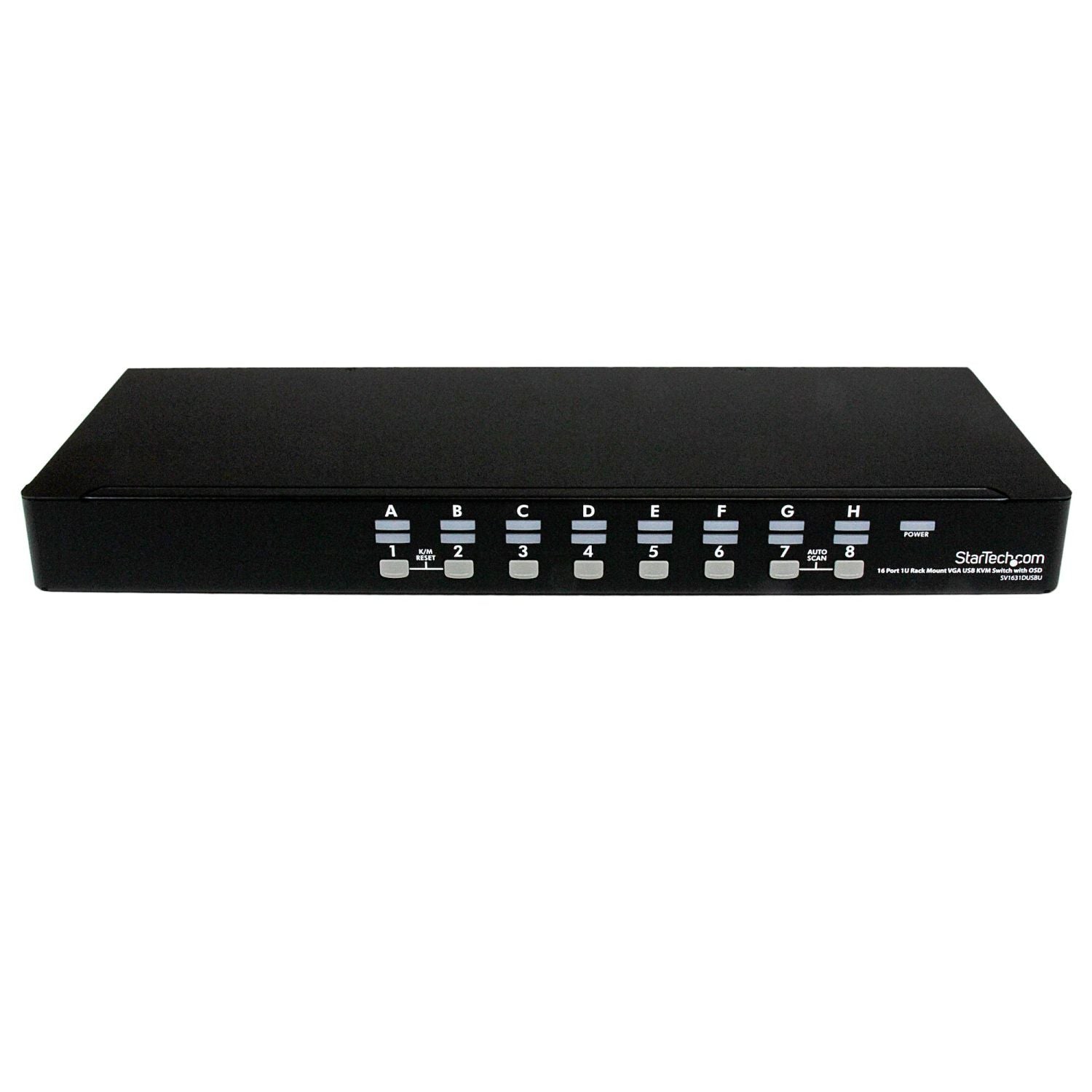StarTech - Server 16 Port 1U Rackmount USB KVM Switch with OSD - Black