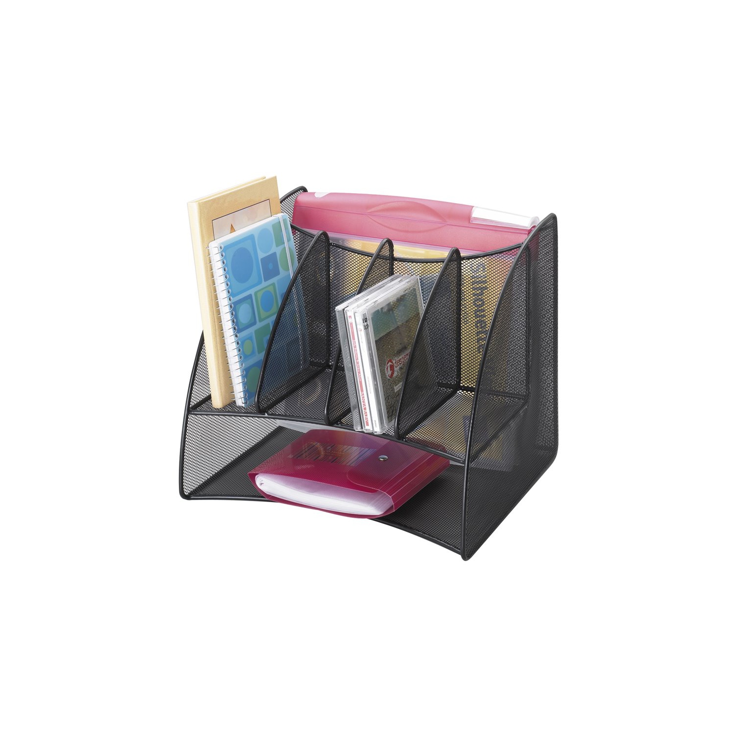 Safco Onyx Black Mesh Desk Corner Organizer