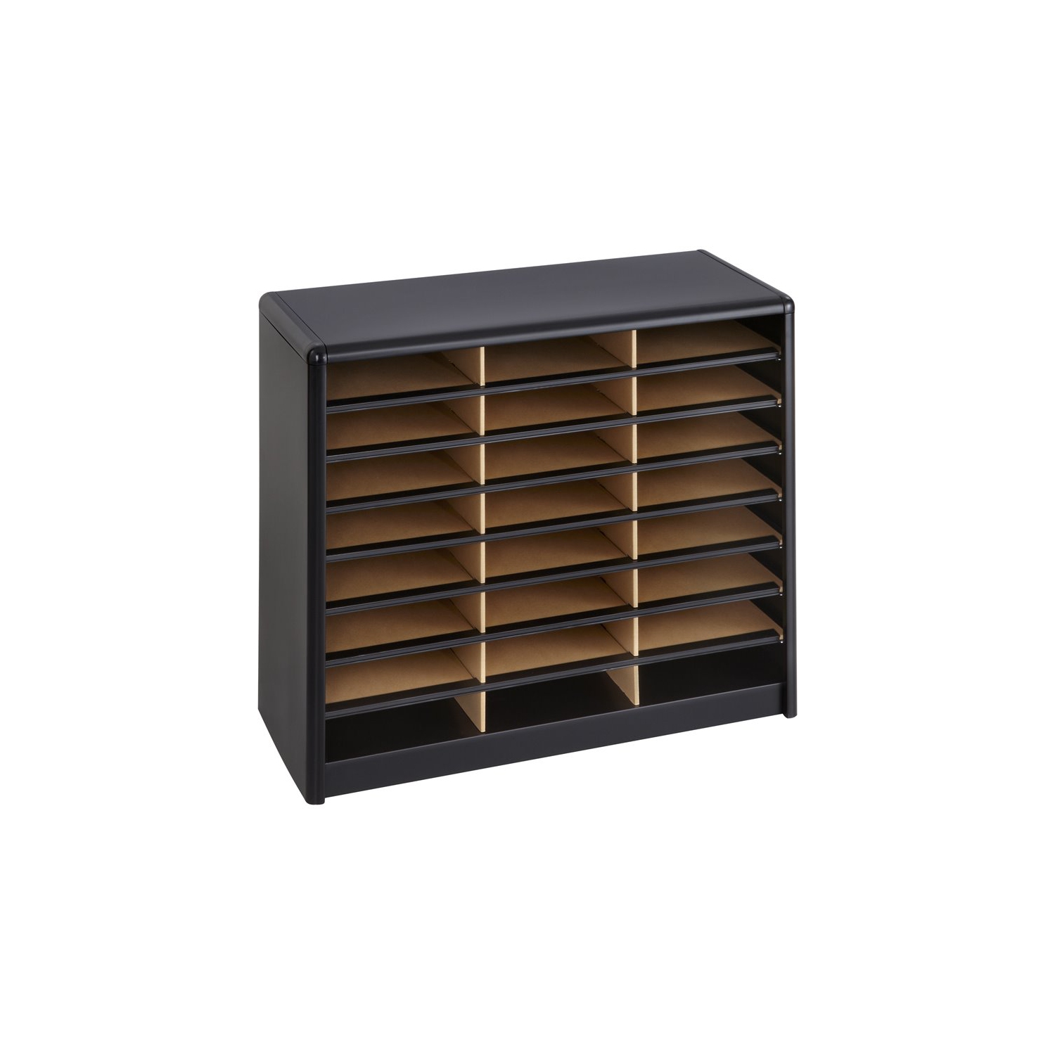 Safco – Organisateur à dossiers plats en métal à 24 compartiments, noir, pour classeur à valeur ajoutée