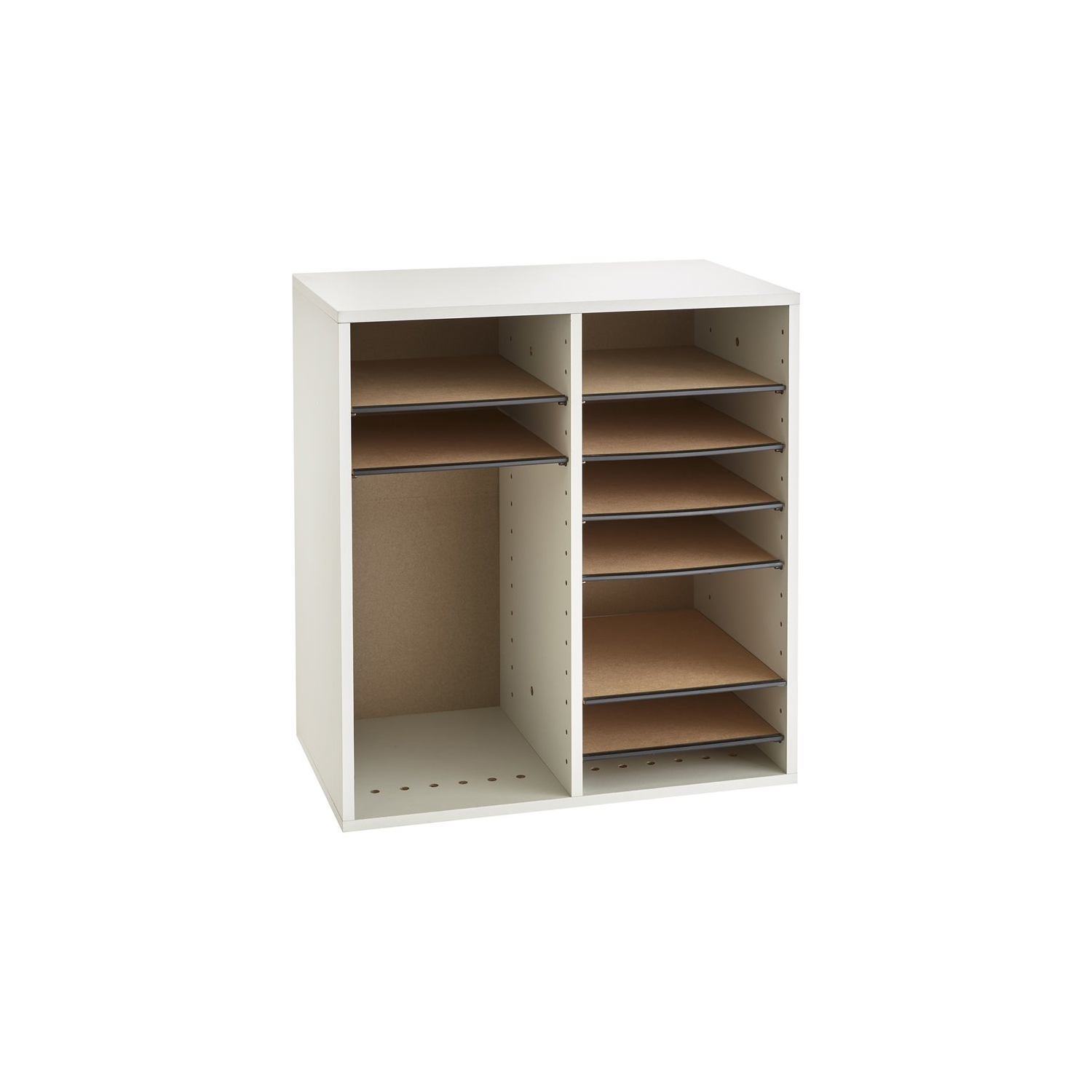 Safco Grey 16 Compartment Wood Adjustable File Organizer