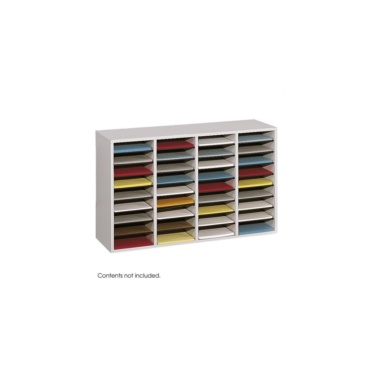 Safco Grey 36 Compartment Wood Adjustable File Organizer