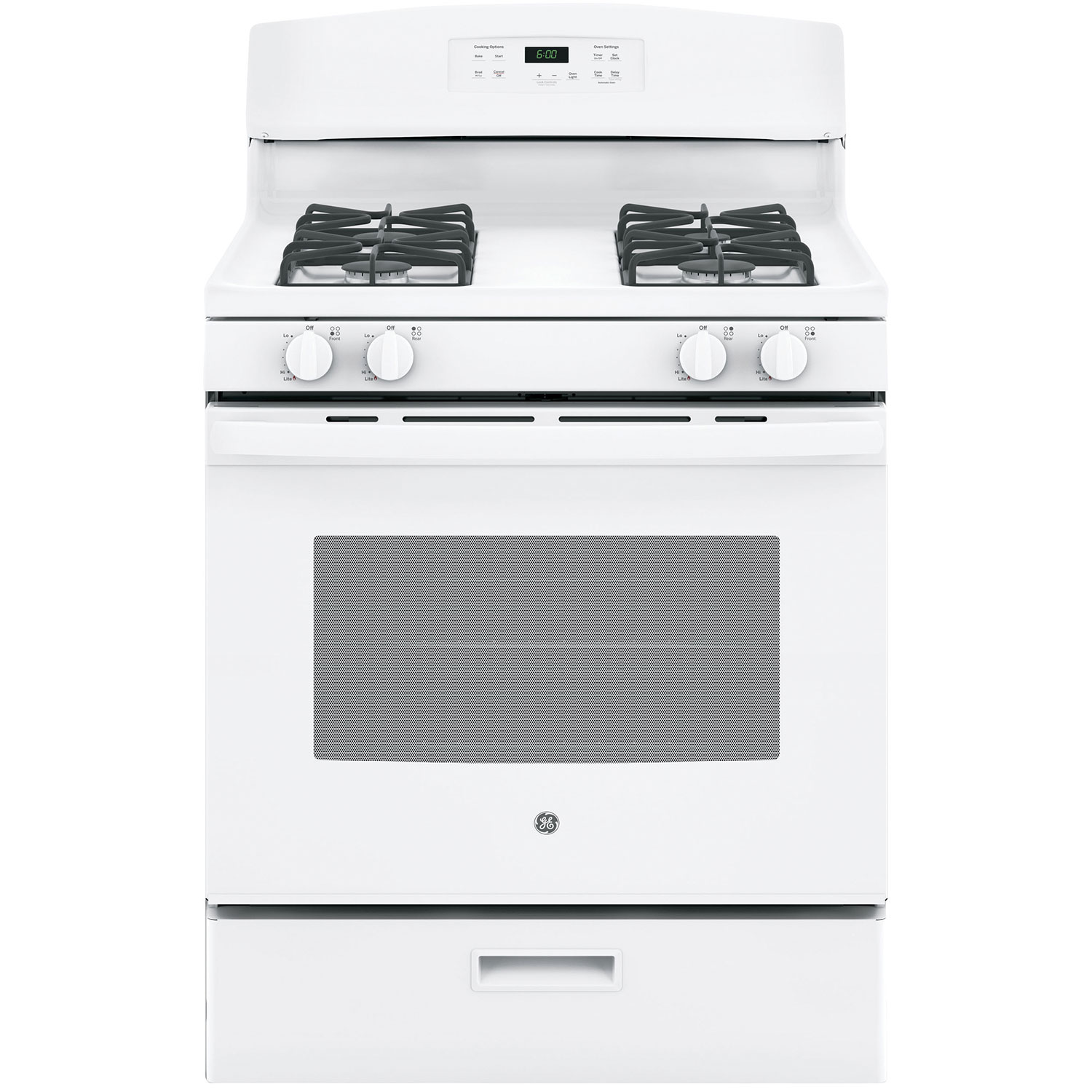 Cuisinière à gaz autonome 5 pi3 de 30 po de GE - Blanc