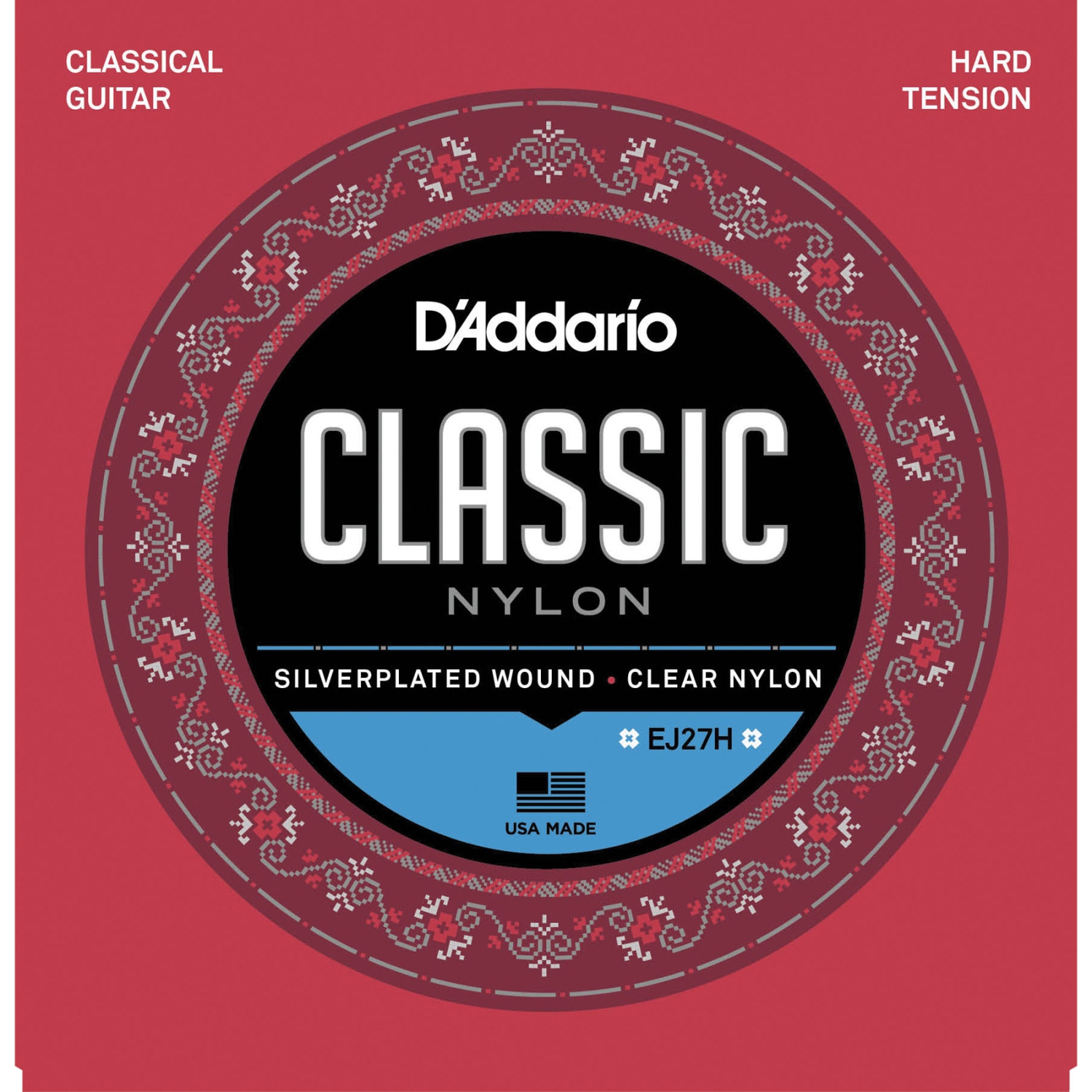 D'Addario EJ27H Student Classical Guitar Strings - Silver Plated Hard