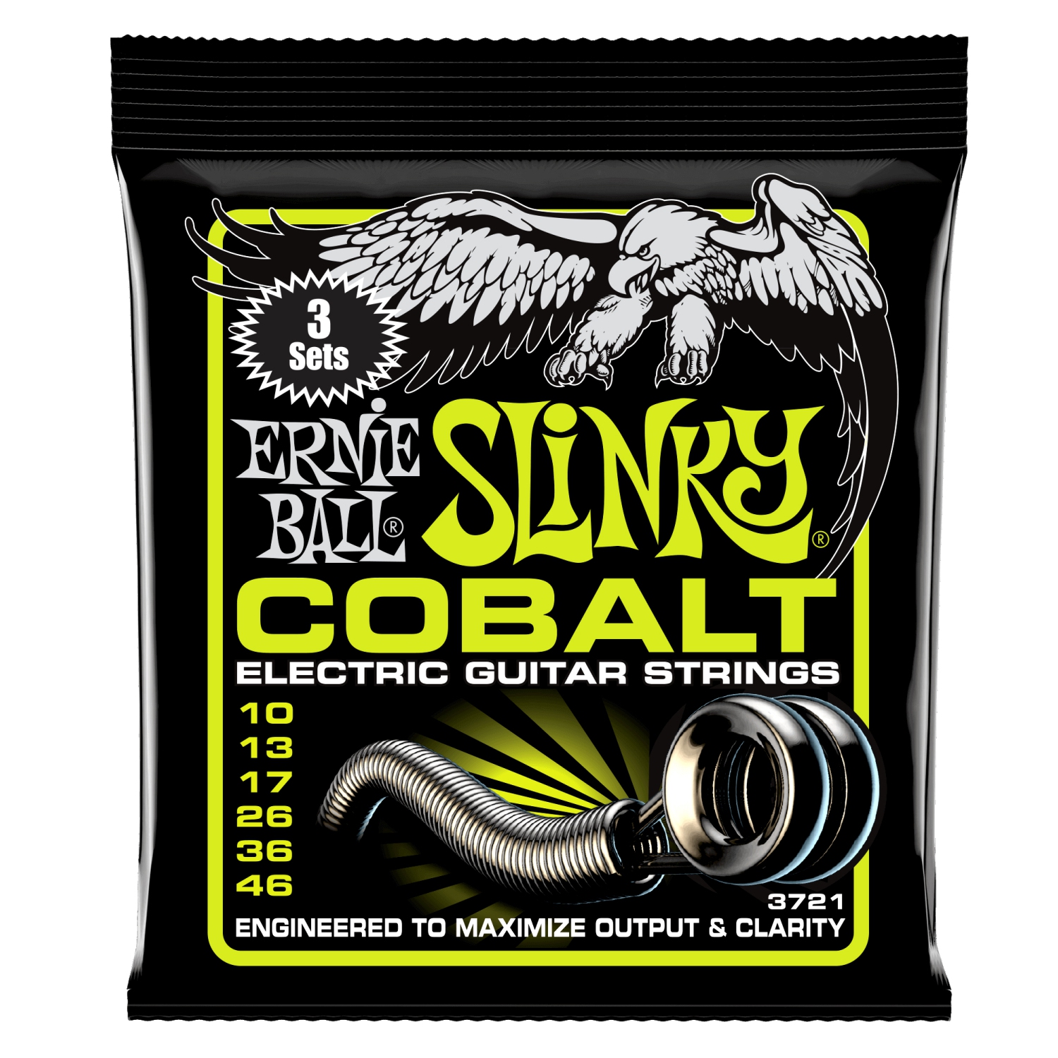 Ernie Ball P03721 Regular Slinky Cobalt Electric Guitar Strings - 3 Pack