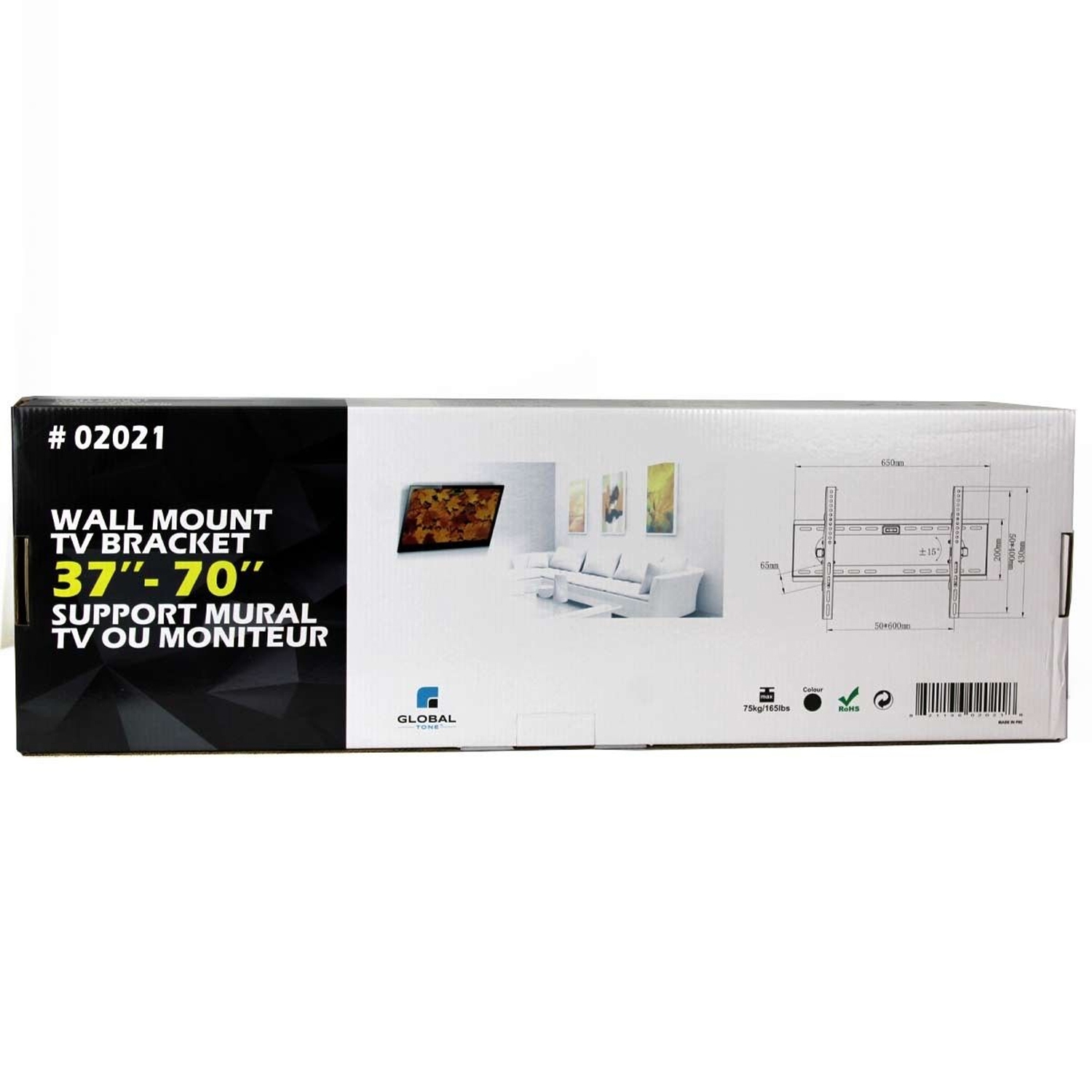 GlobalTone Universal Tilting Wall Mount HDTV LCD LED PLASMA 37" to 70"