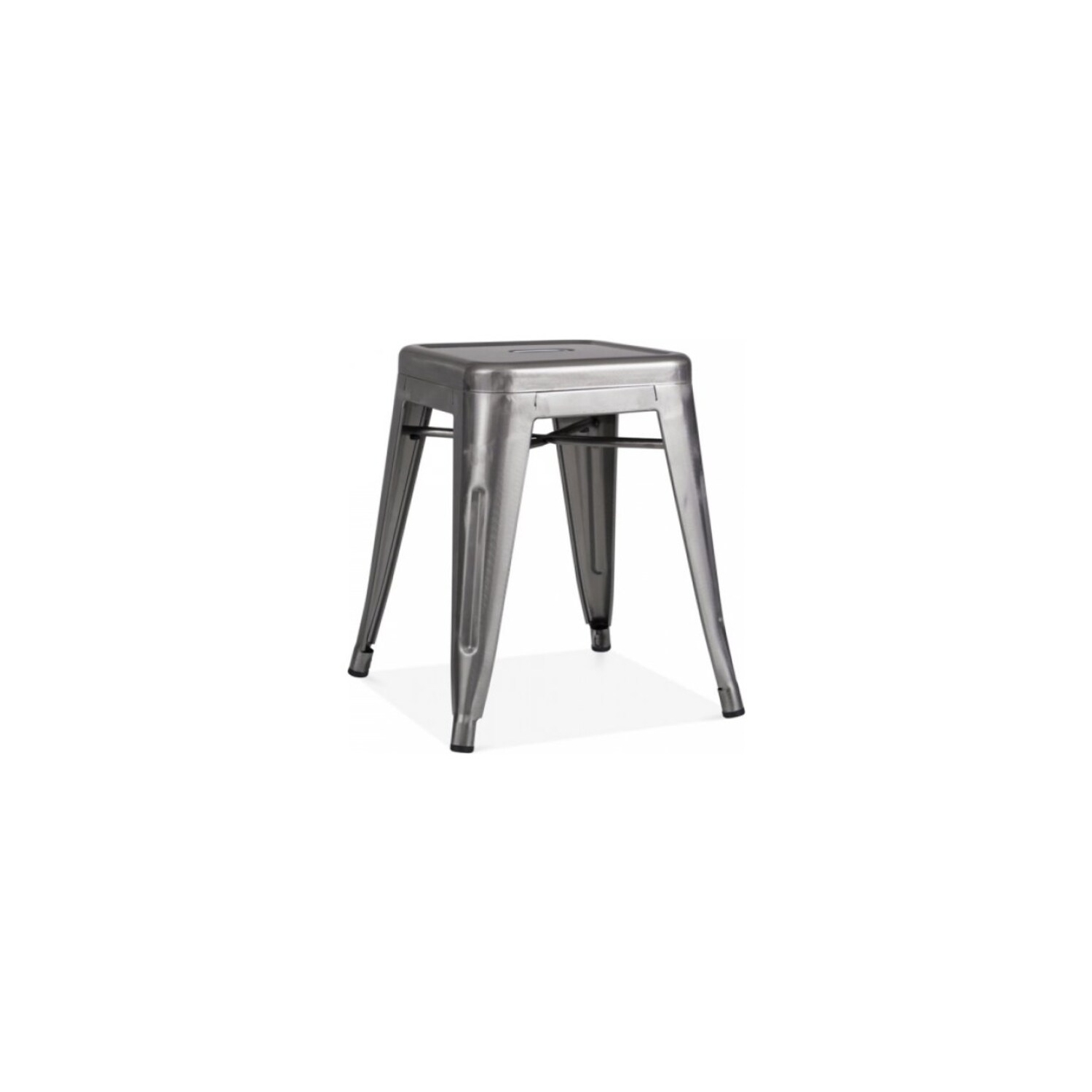 OCC 1-Tolix style Backless Metal Industrial Stack Stool 18" High-Cafe Stool-Gunmetal