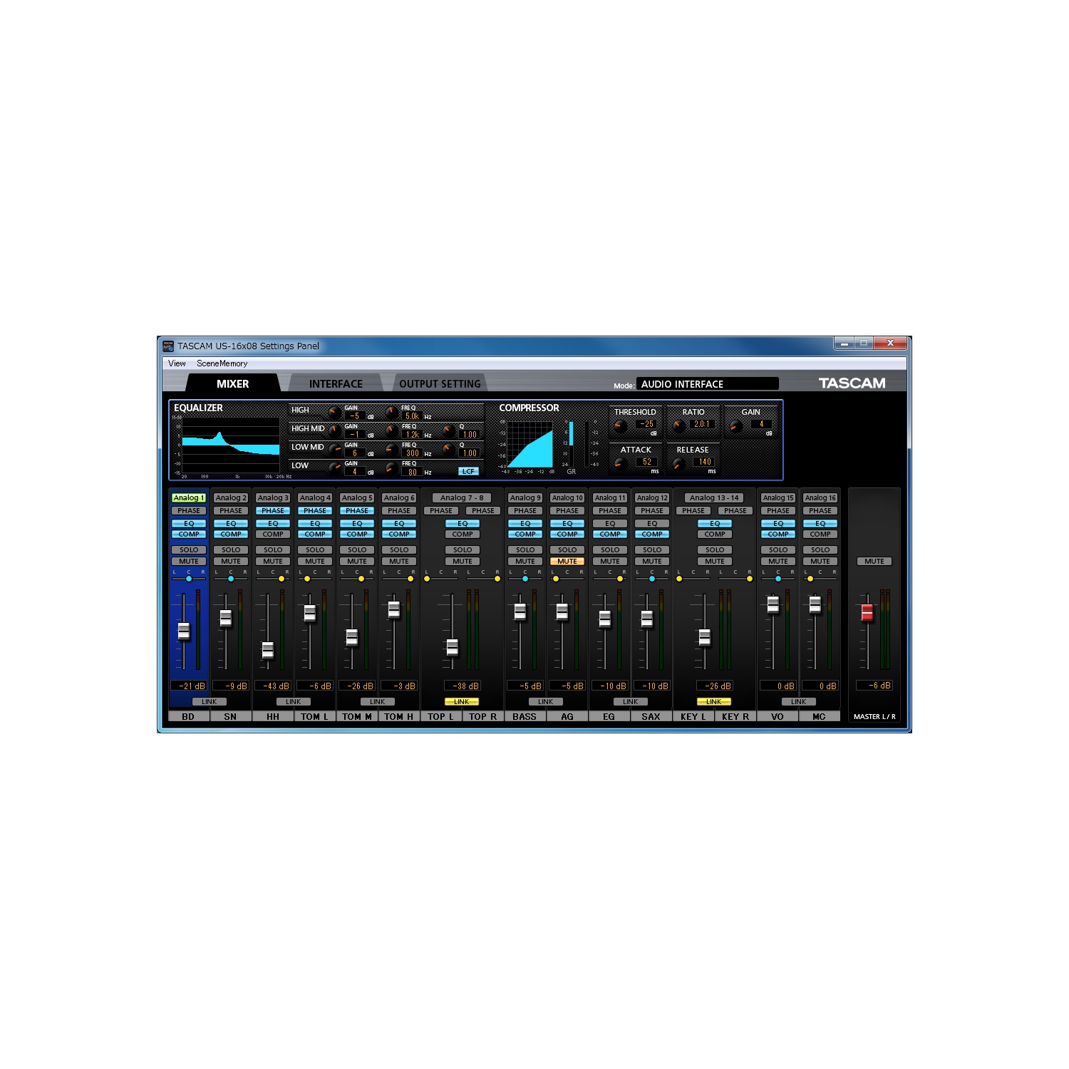 Préamplificateur micro/interface audio USB 16 x 8 canaux de TASCAM