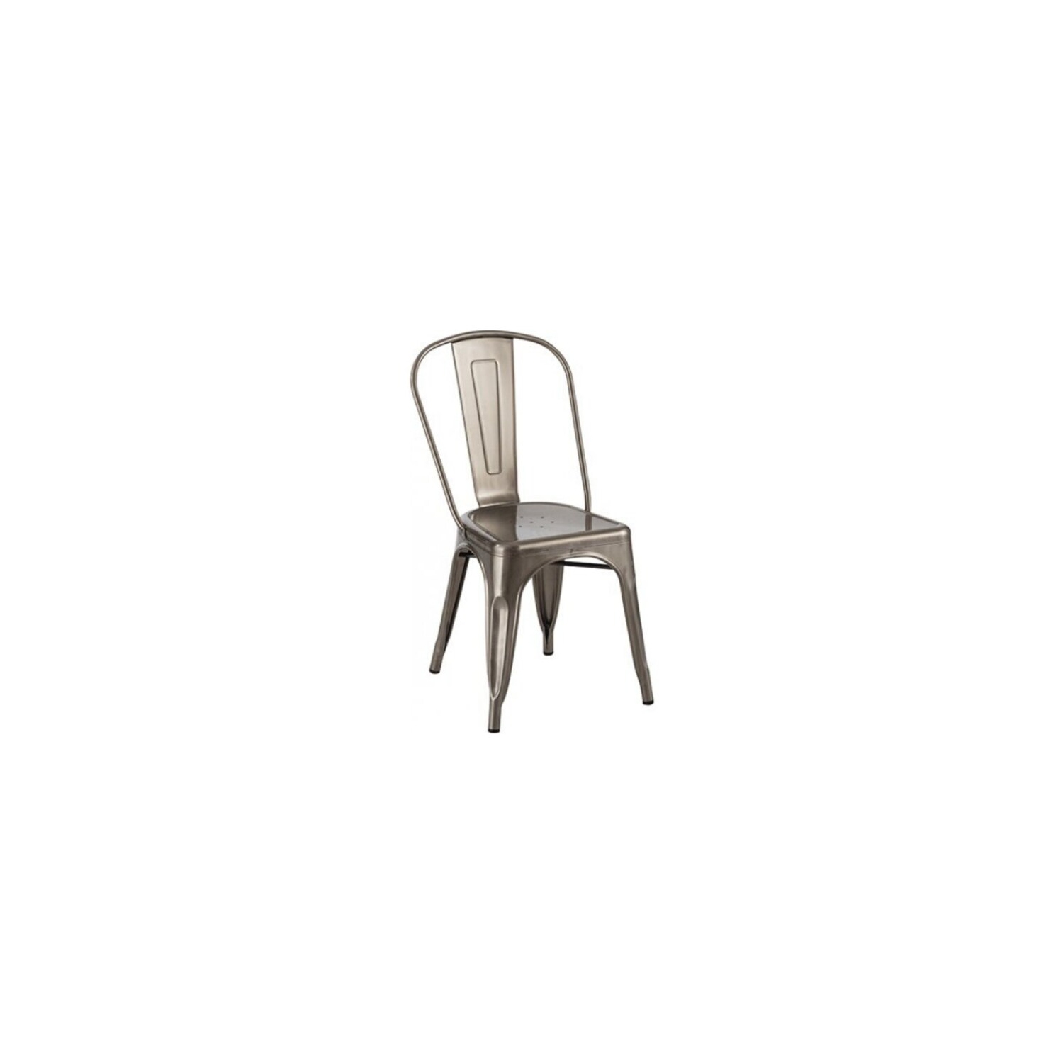 Nicer Furniture ? 2-Stackable Industrial Chic Xavier Pauchard Tolix A Style Dining Chair--Stacking Metal Chair-Gunmetal