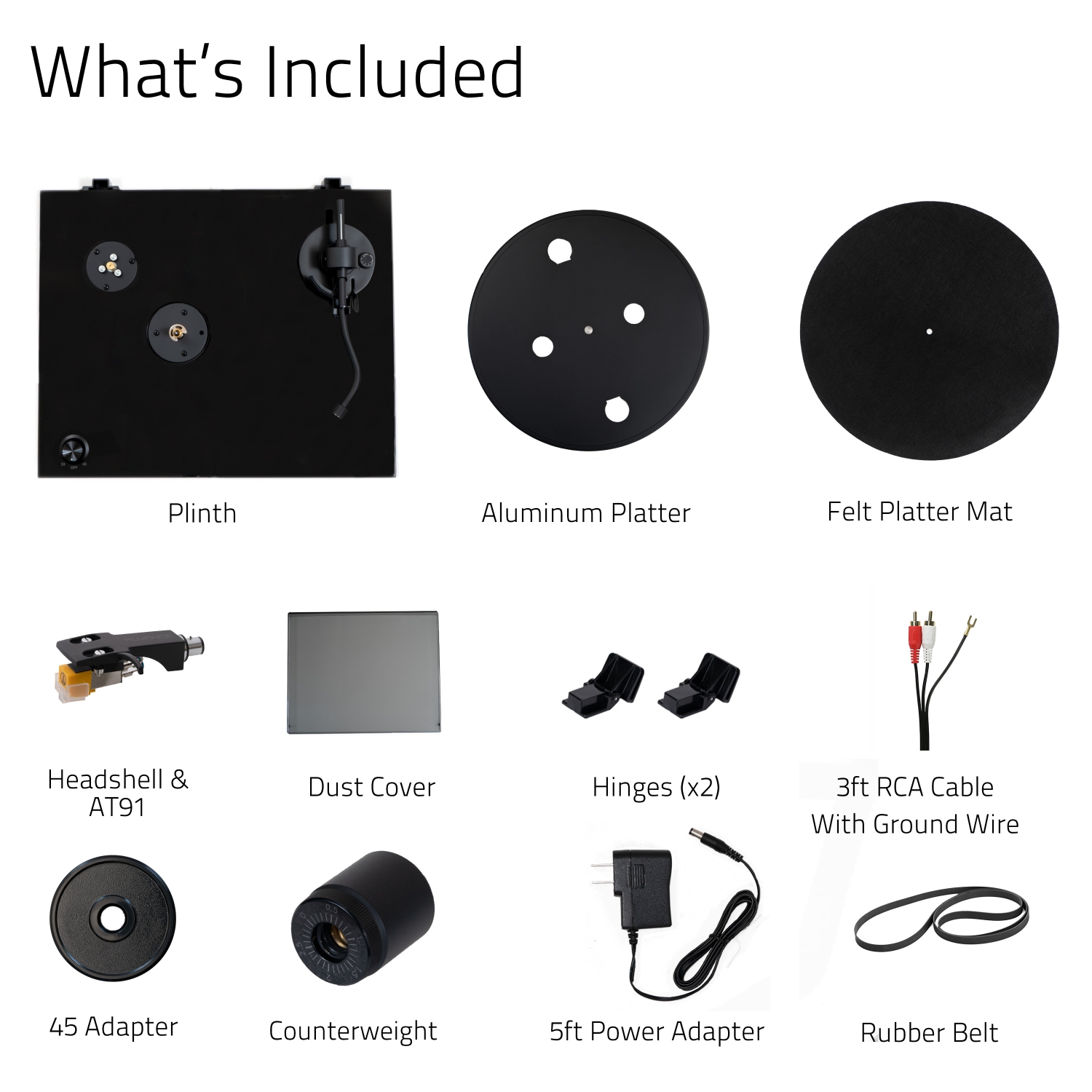 Tourne-disque haute fidélité classique RT80 de Fluance avec cartouche AT91 d’Audio Technica, entraînement par courroie, préamplificateur