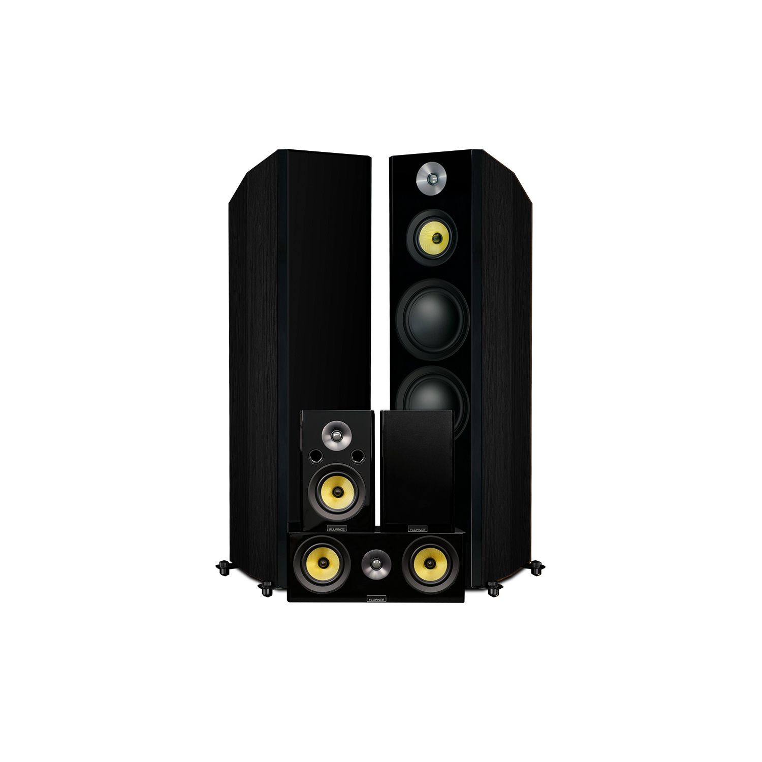 Système de cinéma maison ambiophonique 5.0 canaux Signature HiFi de Fluance - haut-parleurs colonne, centre et arrière