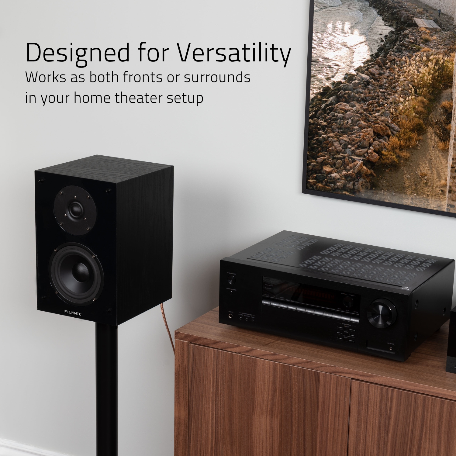 Fluance Elite High Definition 2-Way Bookshelf Surround Sound Speakers for 2-Channel Stereo or Home Theater System