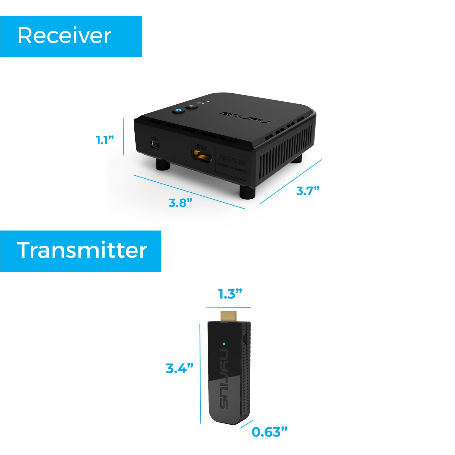 Nyrius ARIES Pro Wireless HDMI Transmitter & Receiver to Stream HD 1080p 3D Video From Laptop to HDTV/Projector