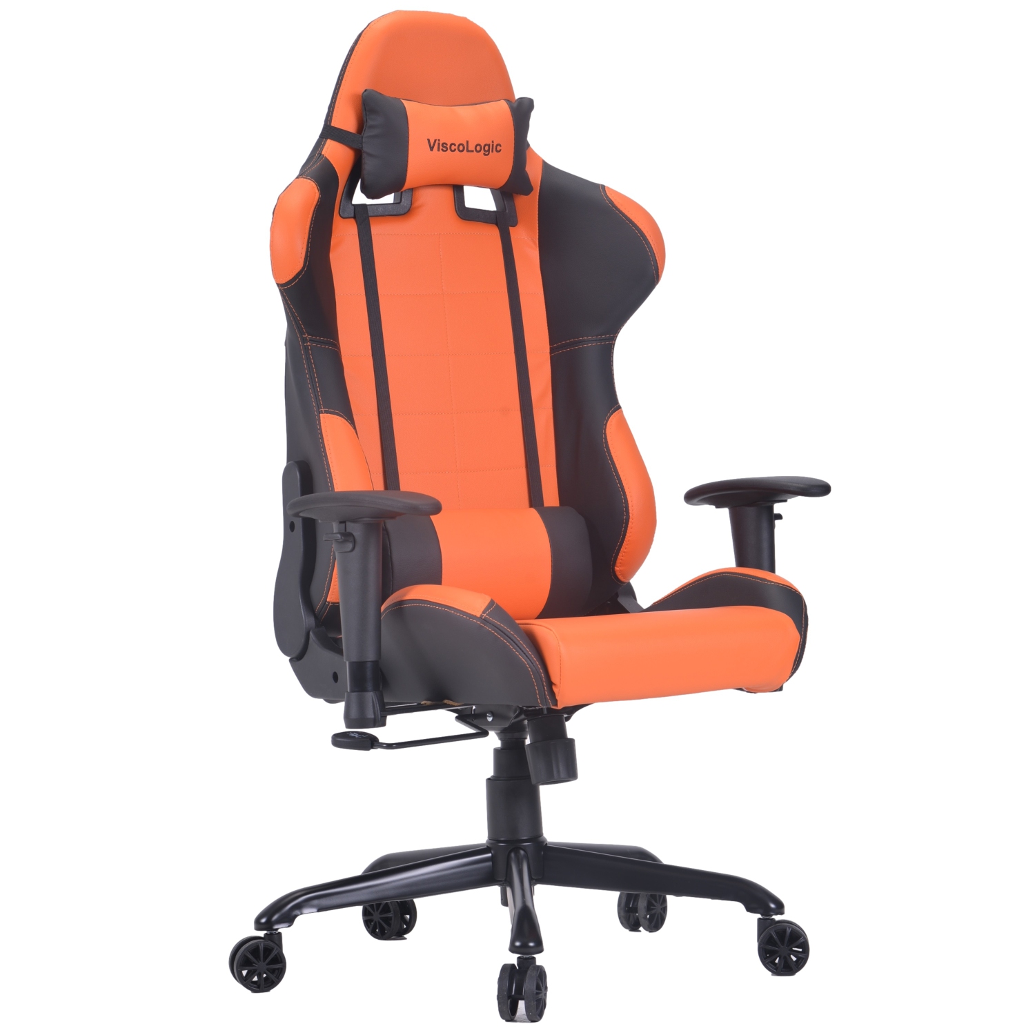 ViscoLogic CAYENNE | Premium Grade | Heavy Duty Metal Frame Constructed | Adjustable E-Sports Style | Tilt, Rock, Lock | Ergonomic Gaming Chair - Cayenne Orange