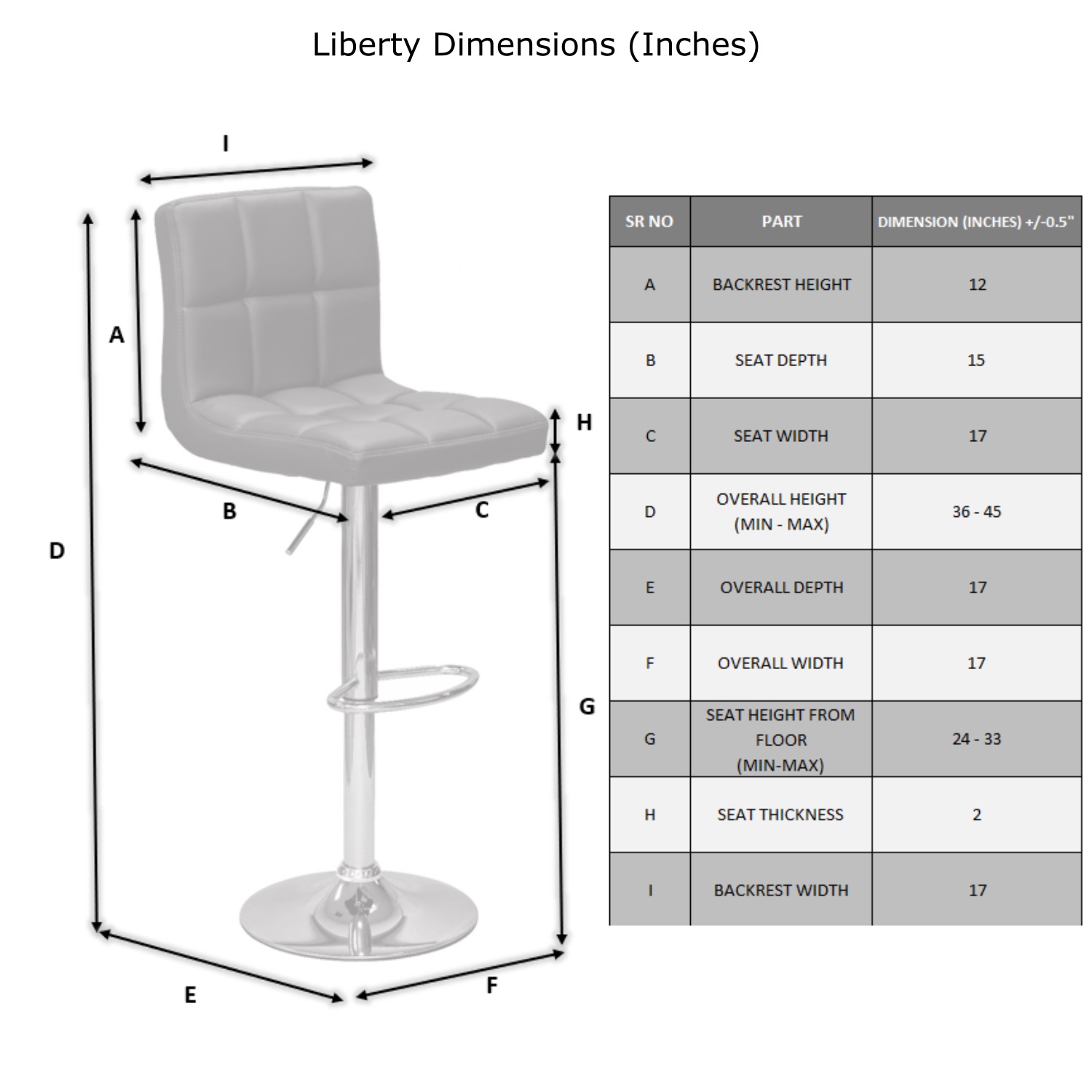ViscoLogic Liberty Adjustable Bar stools Set of 2