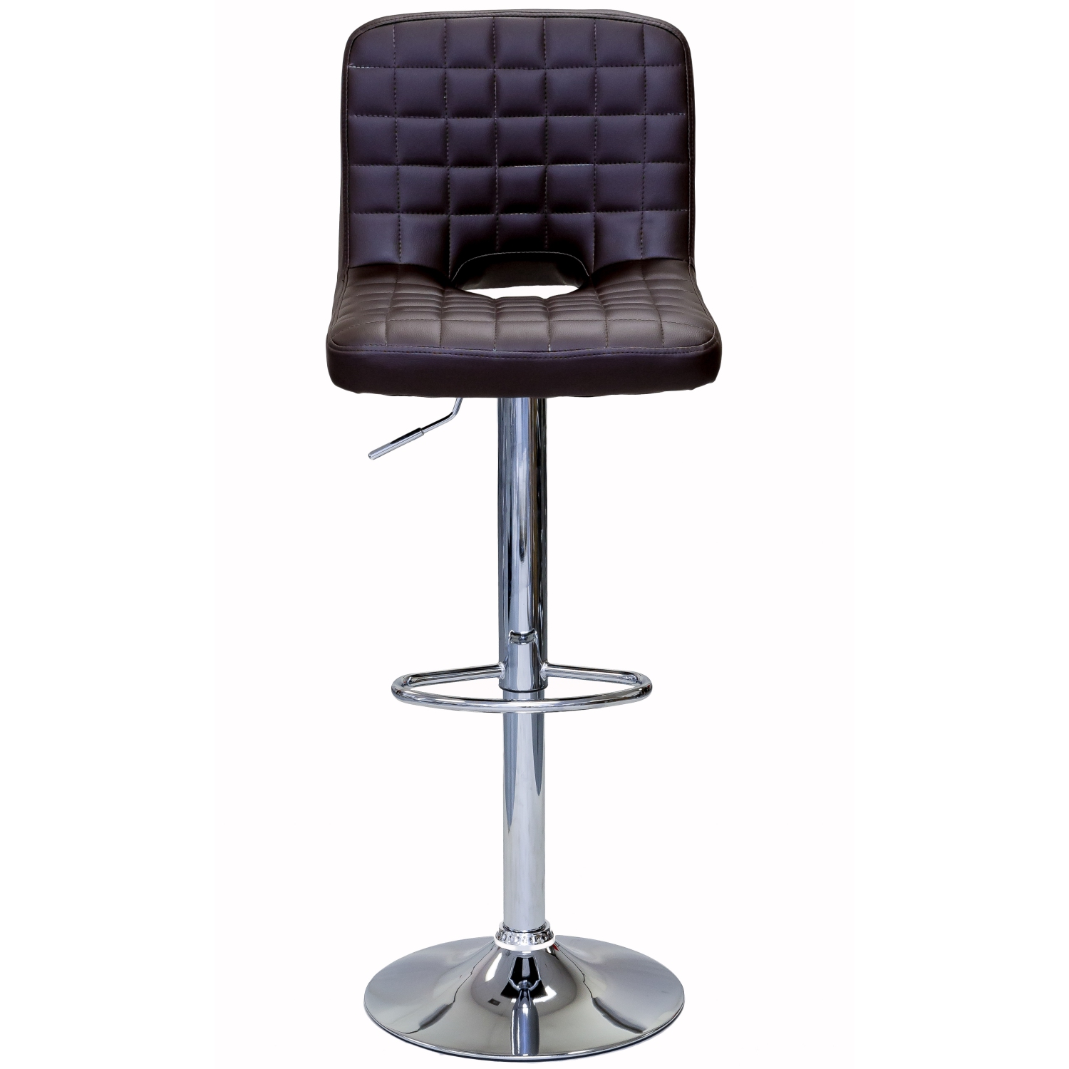 ViscoLogic MONOCO Adjustable Height Leatherette Bar Stool - Brown