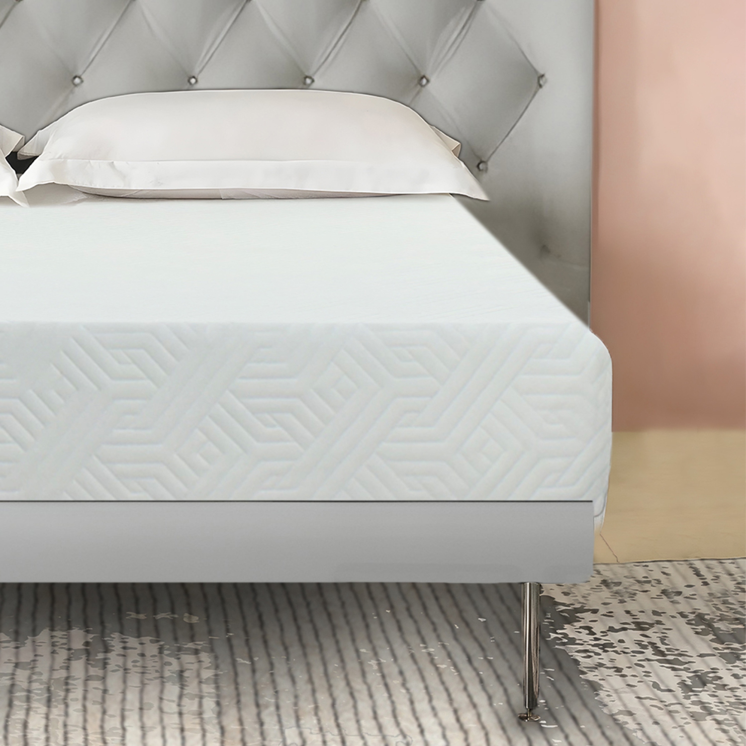 ViscoLogic FATE 8" Medium Firm Memory Foam Orthopedic Queen Mattress With Free Mattress Protector, CertiPUR-US® Certified Foam,