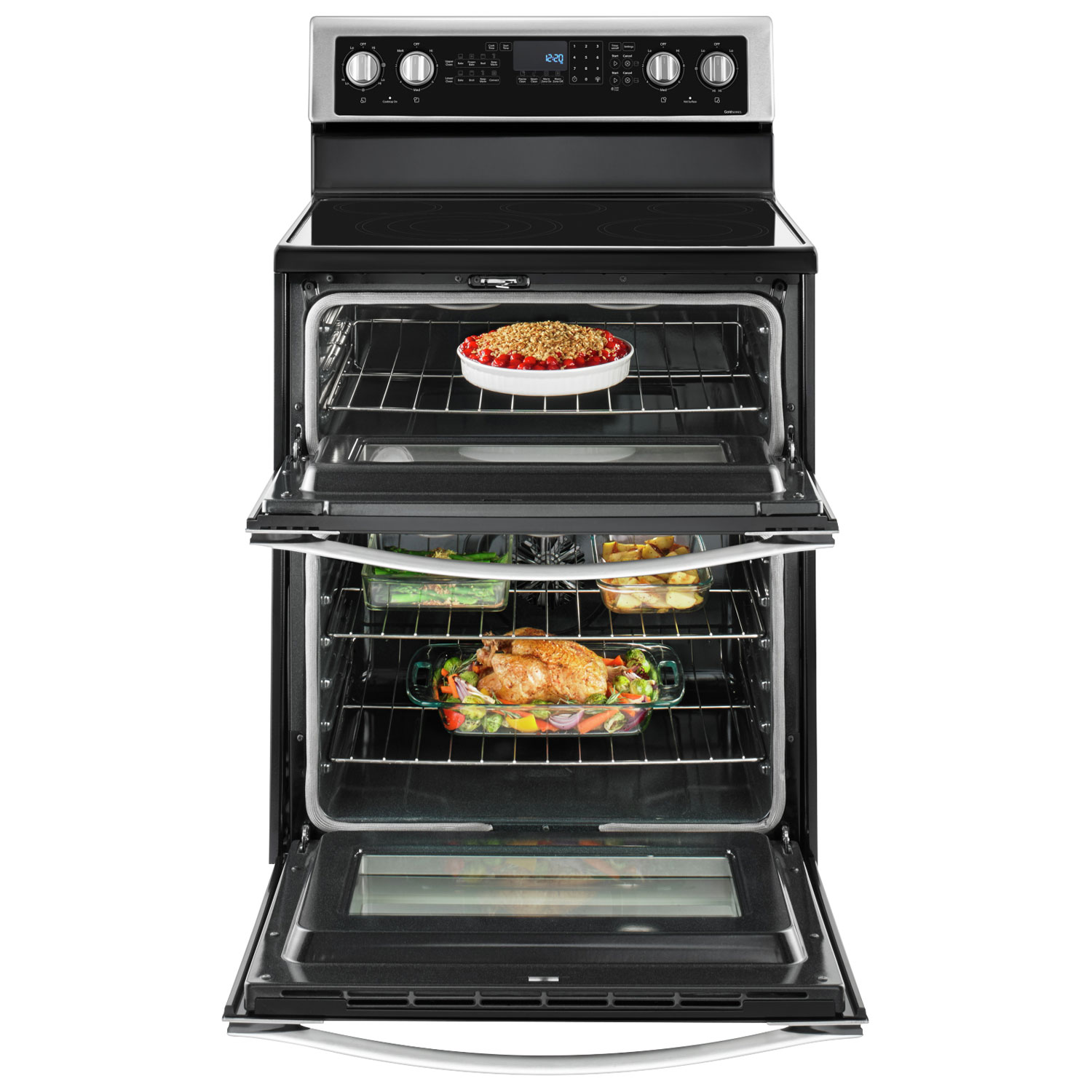 Whirlpool 30" 6.7 Cu. Ft. Double Oven 5-Element Freestanding Electric Range - Stainless