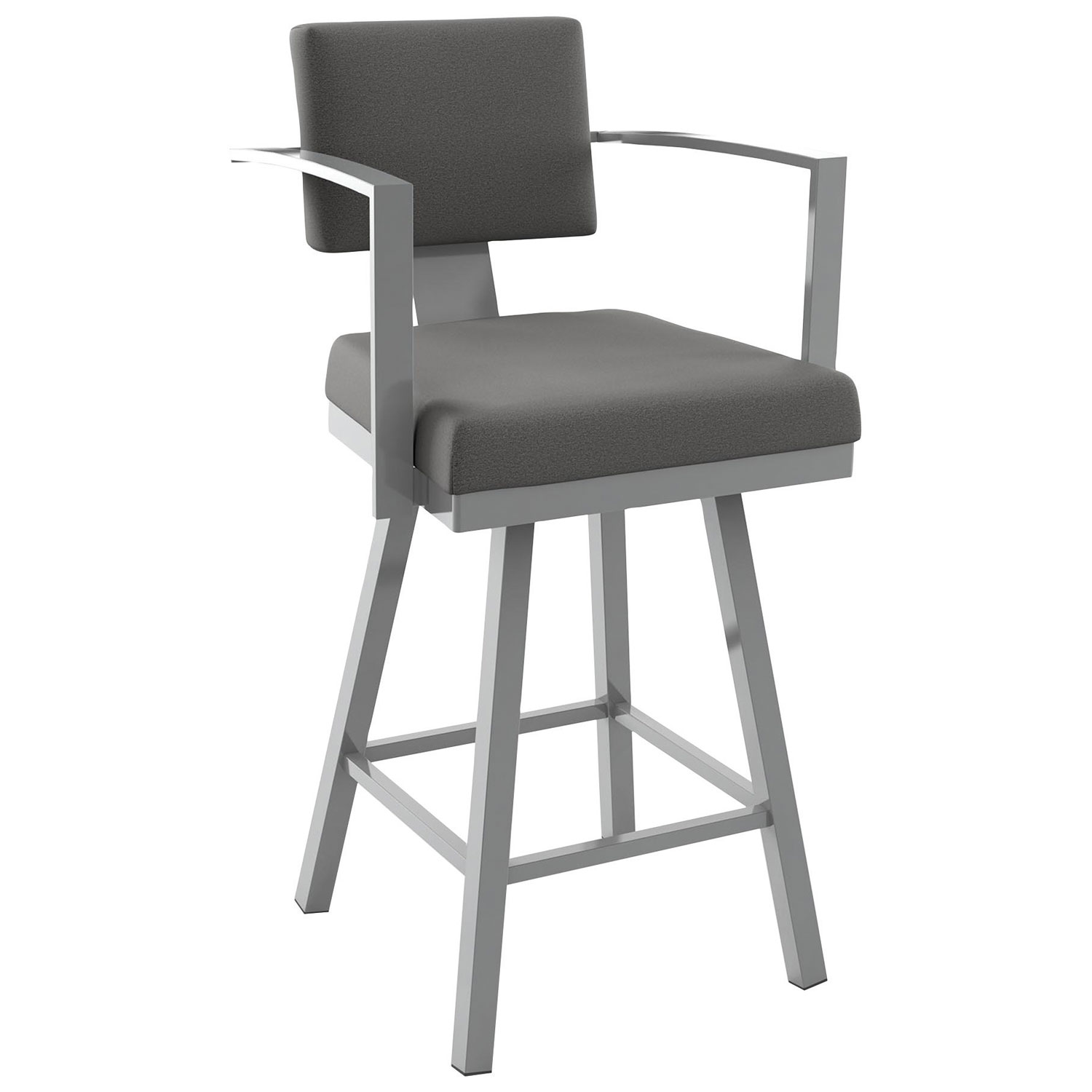 Akers Modern Counter Height Barstool - Magnetite/Cloud