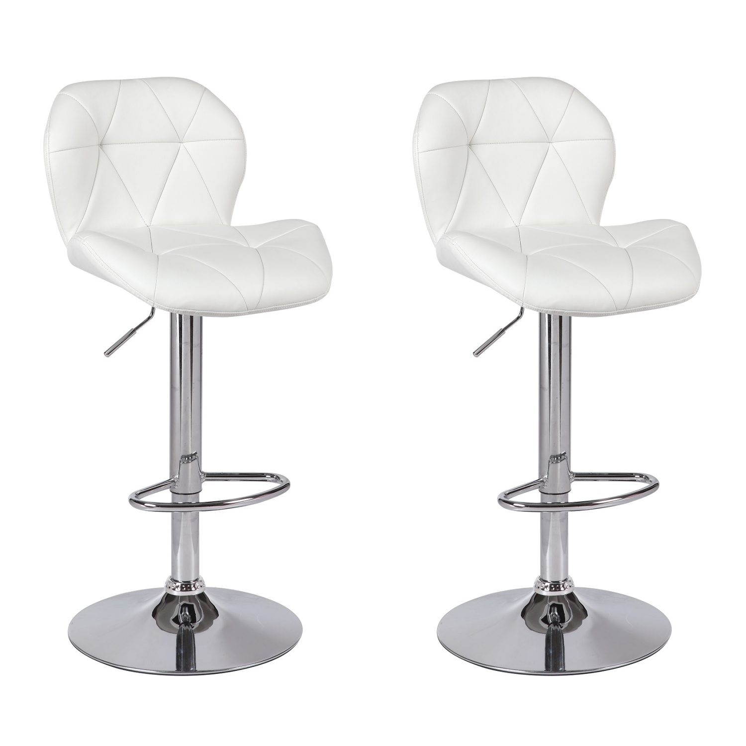 Viscologic Dream Adjule Height Leatherette Bar Stool Set Fo 2 Viscologic Dream Adjule Height Leatherette Bar Stool Set Fo 2 Stools White Only
